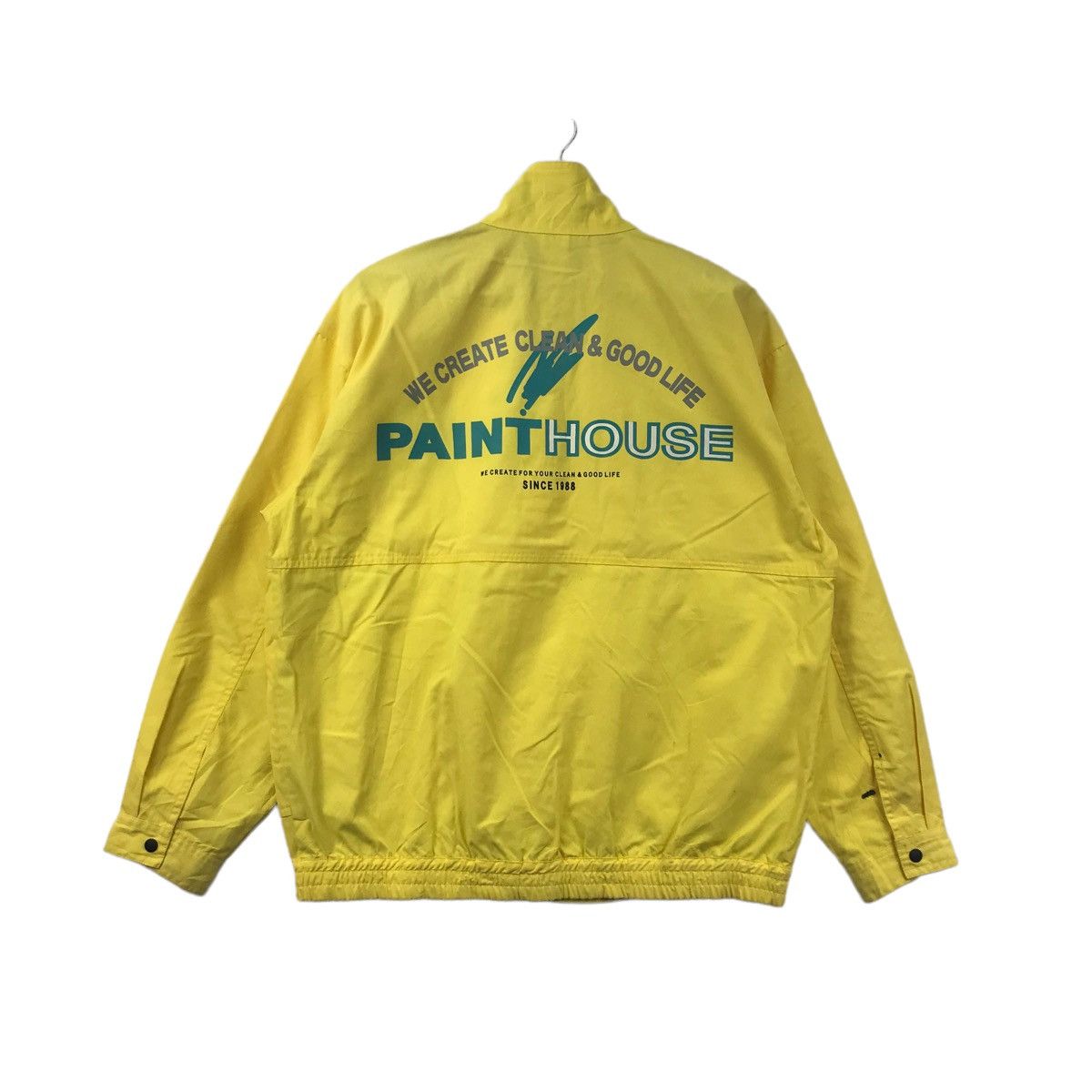 Vintage PAINT HOUSE Yellow Bomber Jacket Size US L / EU 52-54 / 3 - 1 Thumbnail