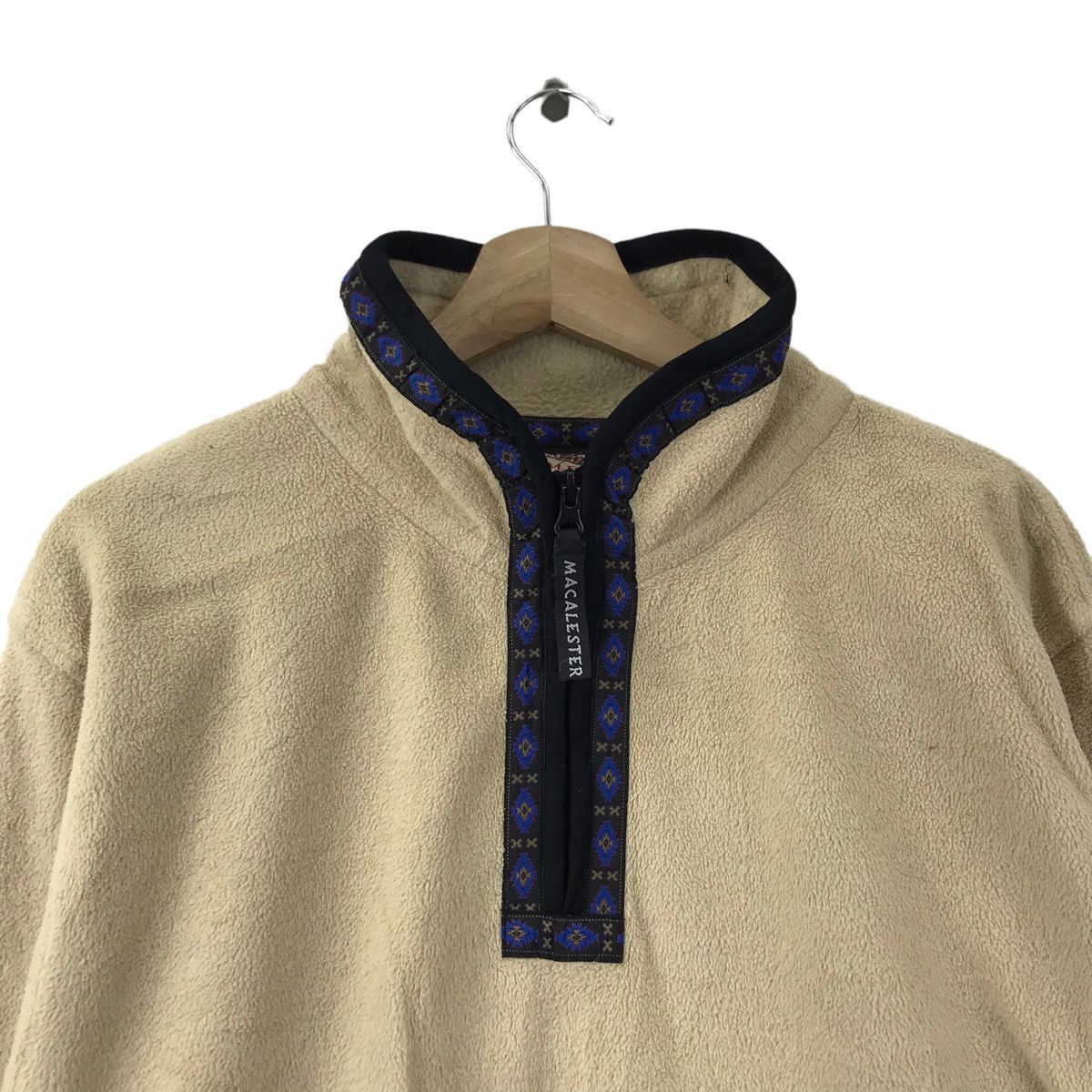 Vintage MACALESTER Native Navajo Aztec Fleece Half ZipperBeigeBomber Size US L / EU 52-54 / 3 - 2 Thumbnail