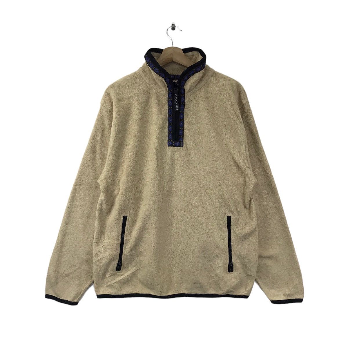 Vintage MACALESTER Native Navajo Aztec Fleece Half ZipperBeigeBomber Size US L / EU 52-54 / 3 - 1 Thumbnail