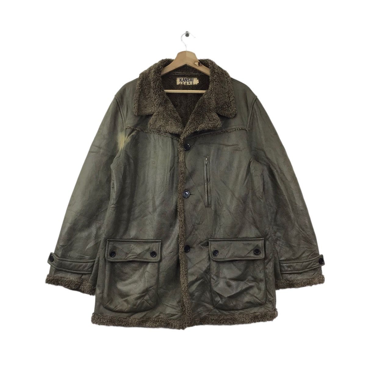 Kansai Yamamoto KANSAI JEANS YAMAMOTO Japanese Brand Wool Green Coat Jacket Size US M / EU 48-50 / 2 - 1 Thumbnail