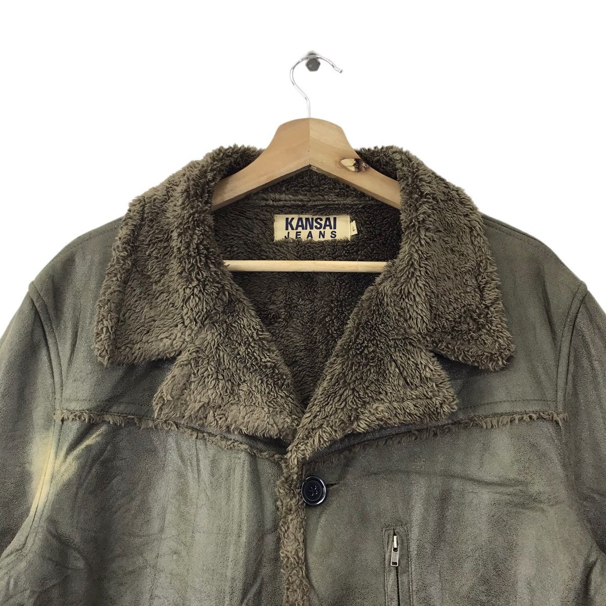 Kansai Yamamoto KANSAI JEANS YAMAMOTO Japanese Brand Wool Green Coat Jacket Size US M / EU 48-50 / 2 - 2 Thumbnail