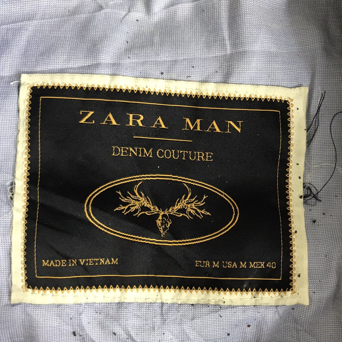 Zara ZARA MAN Denim Couture Flight Navy Bomber Jacket Size US M / EU 48-50 / 2 - 5 Thumbnail