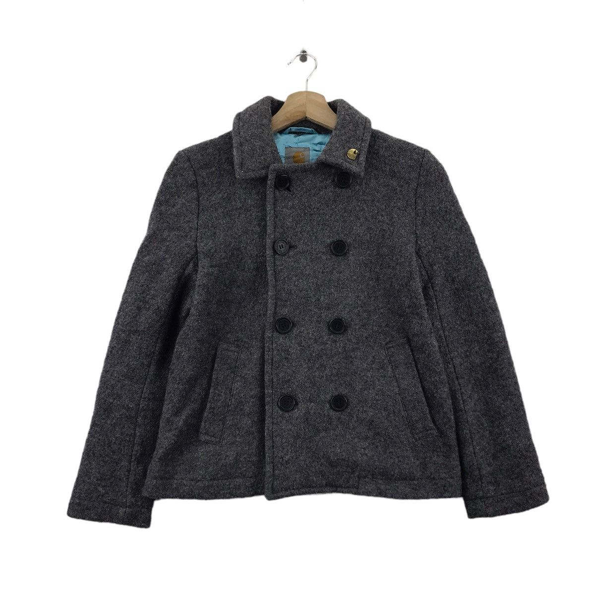 Carhartt Vintage CARHARTT Grey Wool Coat Jacket Size US S / EU 44-46 / 1 - 1 Thumbnail