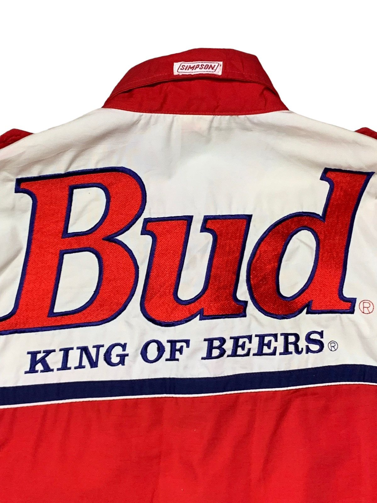 Budweiser × Vintage Rare Vintage 80s Budweiser IndyCar Simpson Crew Shirt Size US L / EU 52-54 / 3 - 7 Thumbnail