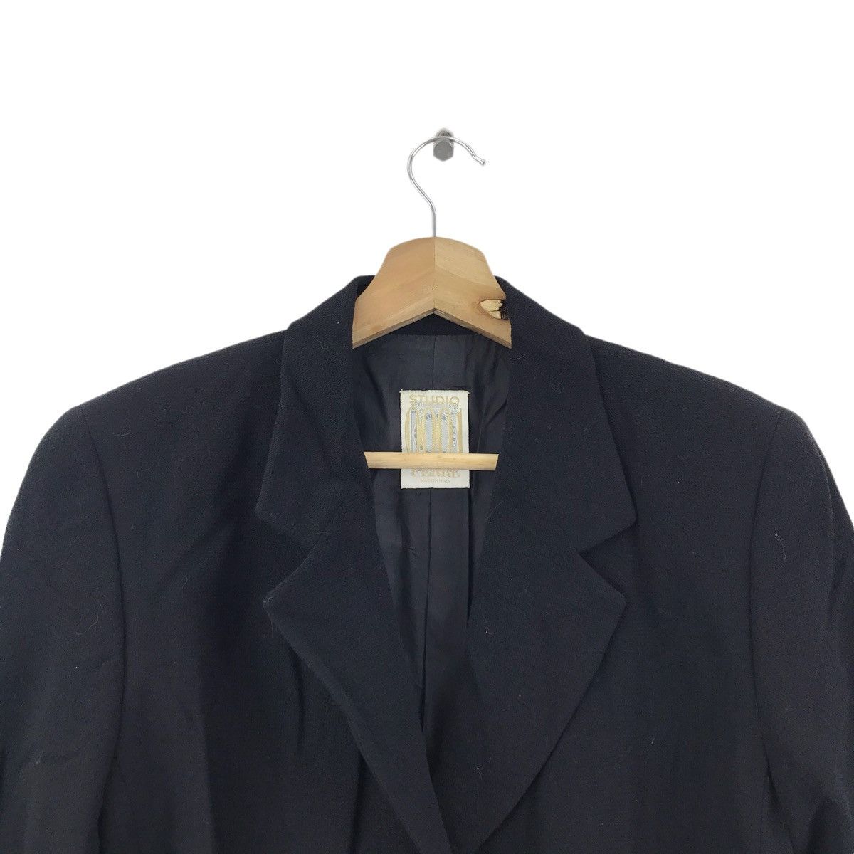 Vintage STUDIO 001 FERRE Italy Designer Black Blazer Coat Size US XS / EU 42 / 0 - 2 Thumbnail