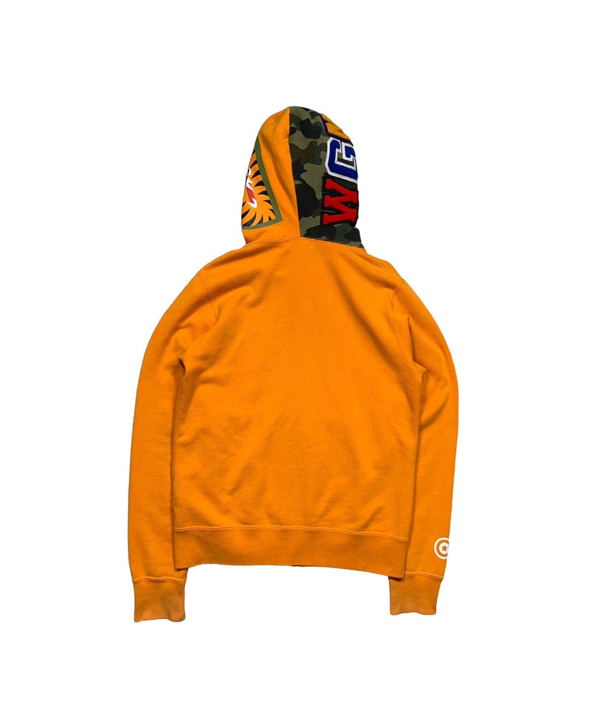 BAPE Shark Wide Half Zip Pullover Hoodie Orange