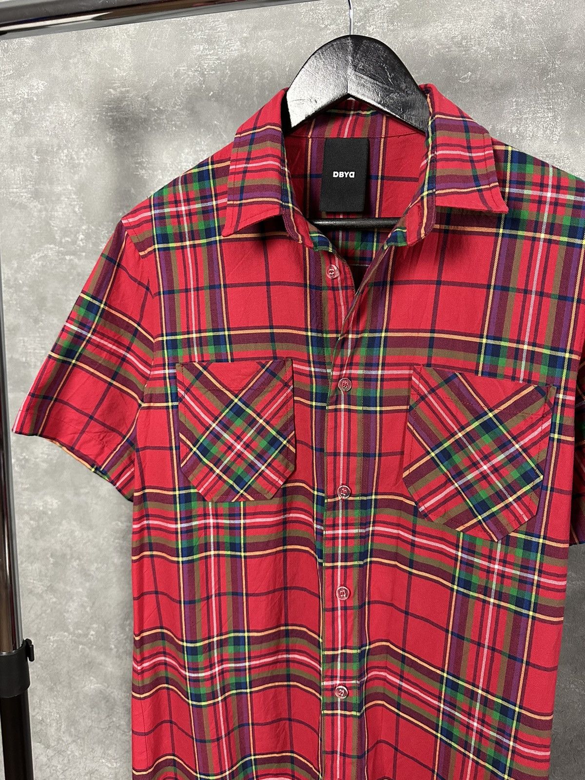 D.Gnak By Kang.D DBYD Made in Korea Red Check Bondage Short Sleeve Shirt Size US S / EU 44-46 / 1 - 4 Thumbnail