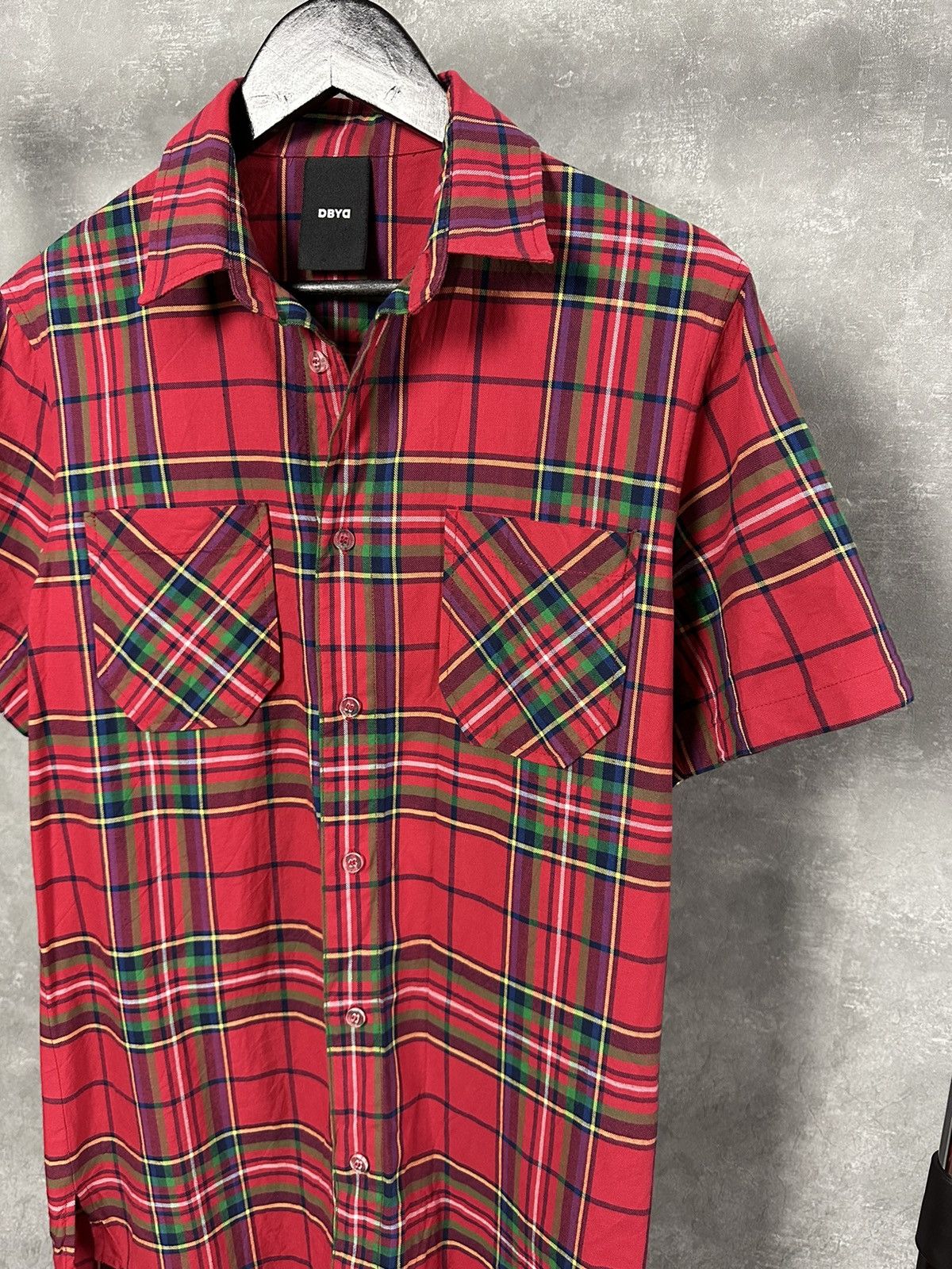 D.Gnak By Kang.D DBYD Made in Korea Red Check Bondage Short Sleeve Shirt Size US S / EU 44-46 / 1 - 3 Thumbnail