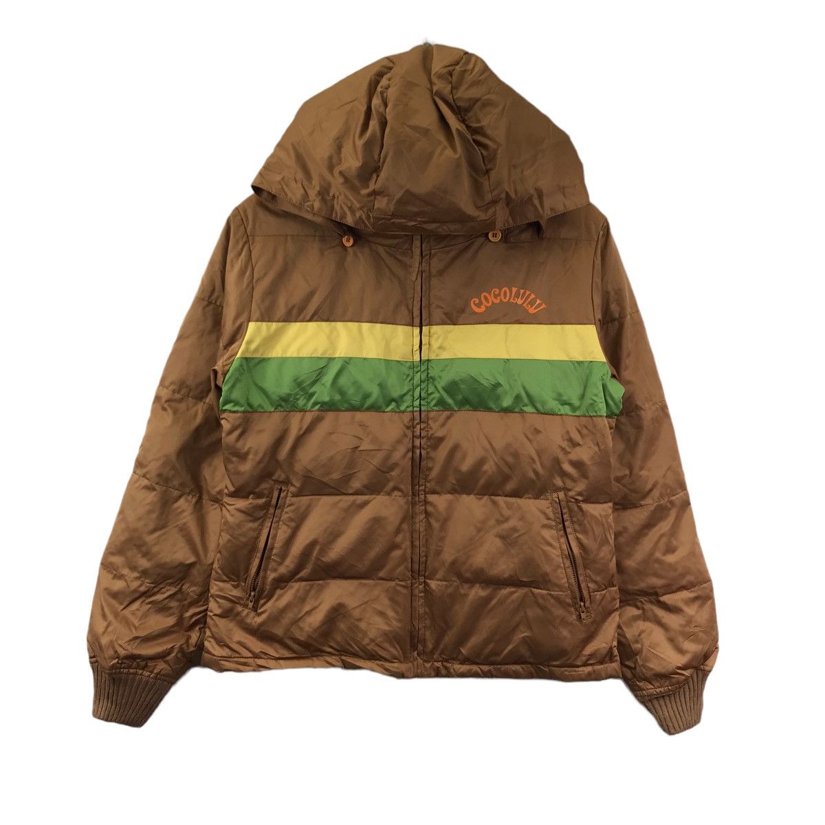 Japanese Brand Vintage COCOLULU Japanese Brand Puffer Brown Bomber Jacket Size US S / EU 44-46 / 1 - 1 Thumbnail