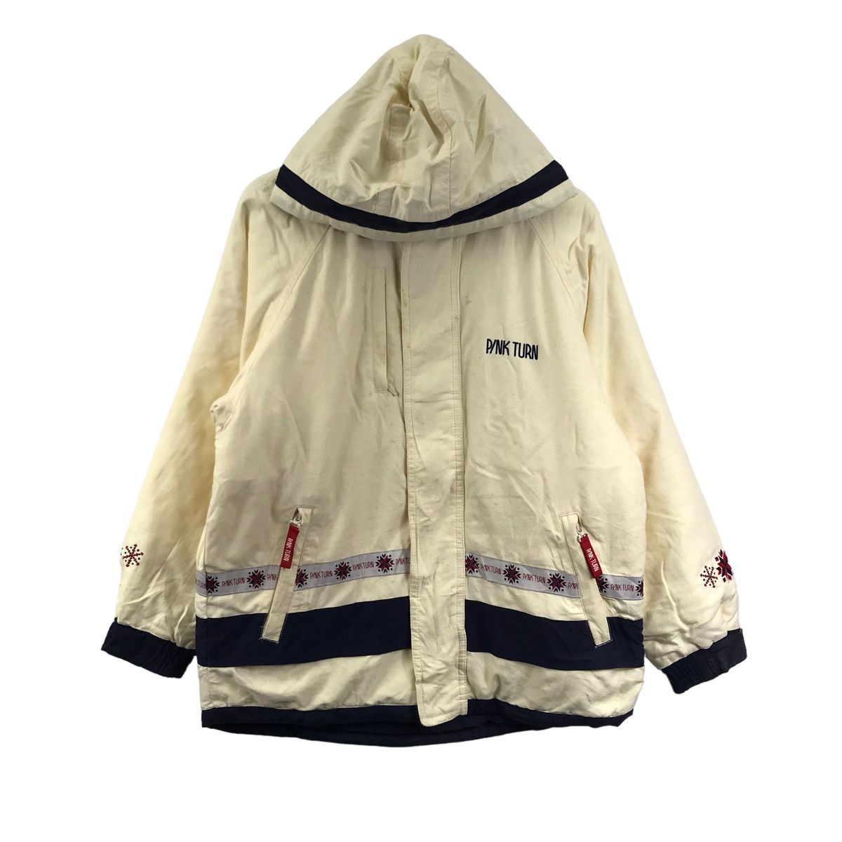 Vintage PINK TURN Ski Snow Beige Bomber Jacket Size US M / EU 48-50 / 2 - 1 Thumbnail
