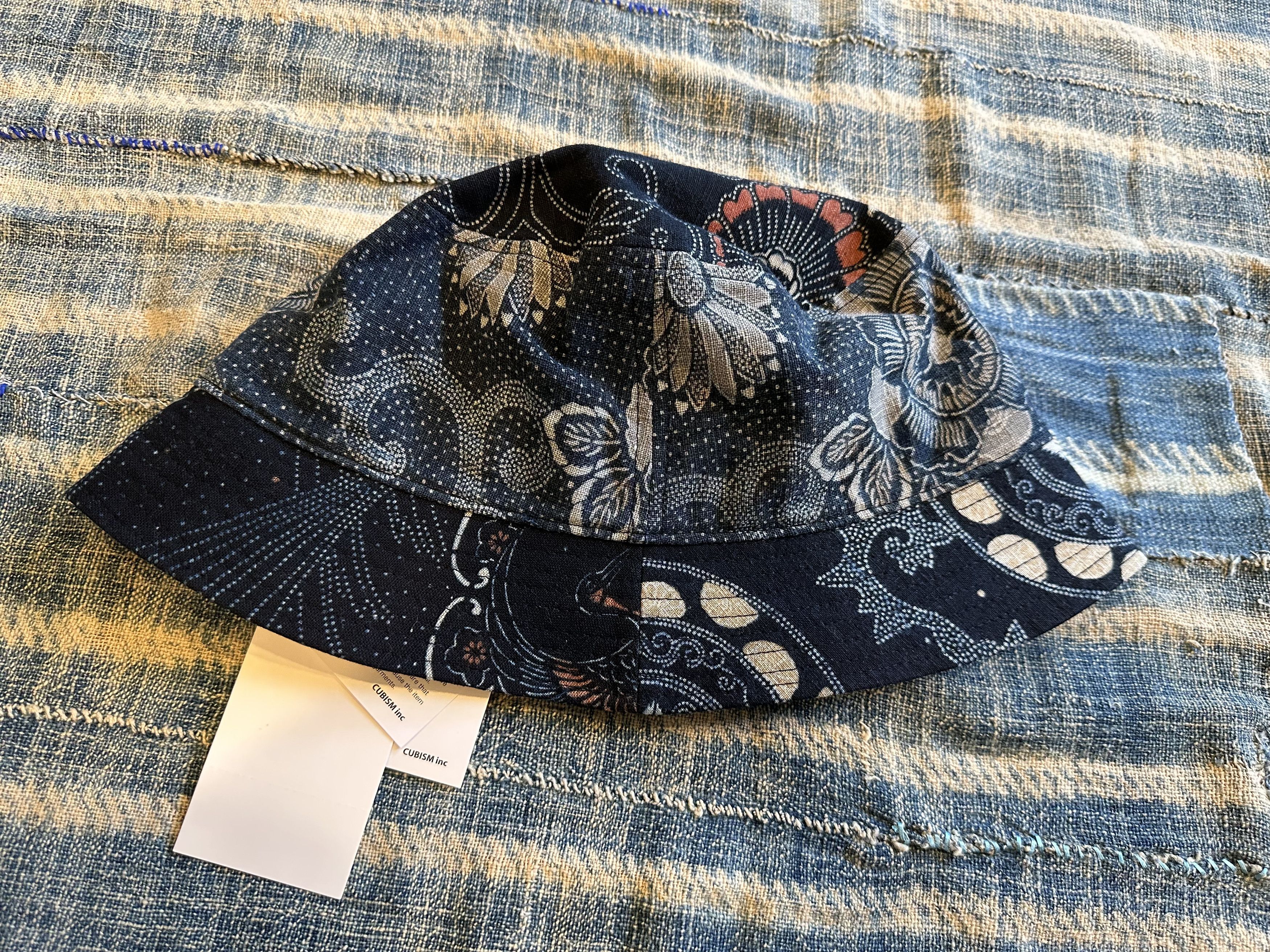 image of Visvim 22Fw Ict Dome Bucket Hat Kofu in Indigo Pattern, Men's