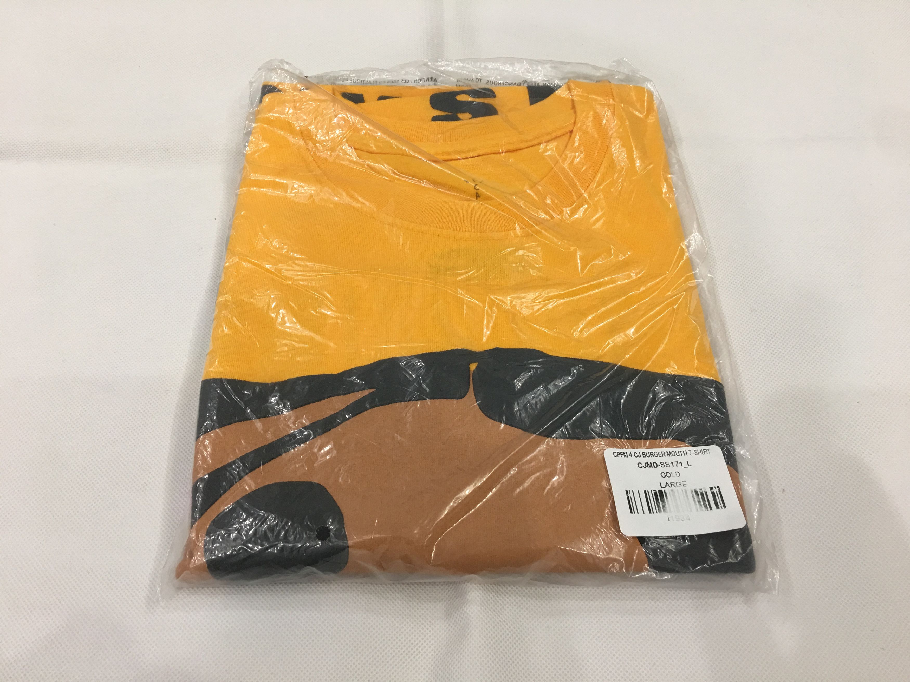 Cactus Plant Flea Market × Travis Scott Travis Scott x CPFM 4 CJ Burger Mouth T-shirt Yellow Large Size US L / EU 52-54 / 3 - 11 Thumbnail