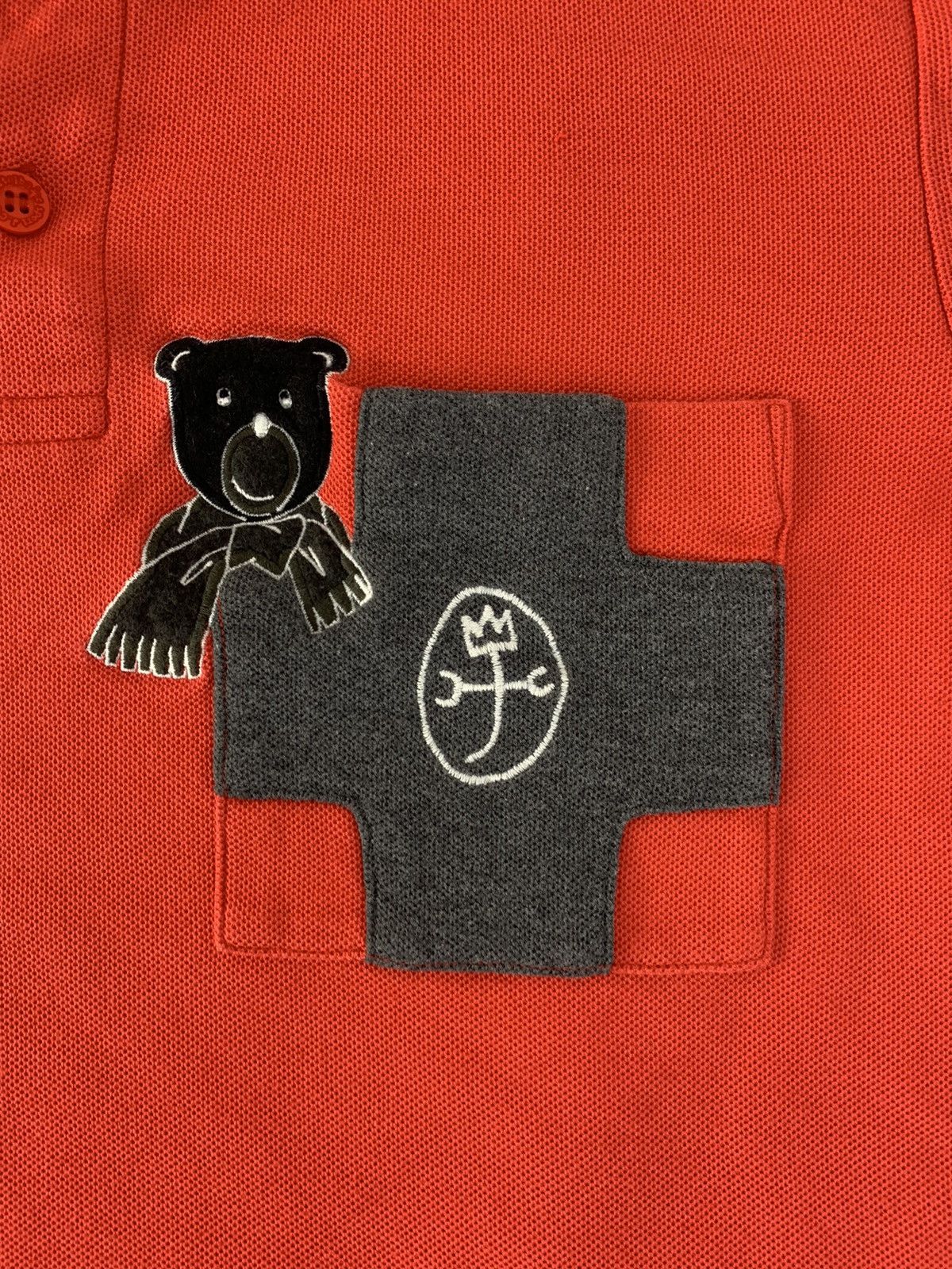 Jean Charles De Castelbajac 90s Jean Charles De Castelbajac Sport Red Longsleeve Polo Size M / US 6-8 / IT 42-44 - 3 Thumbnail