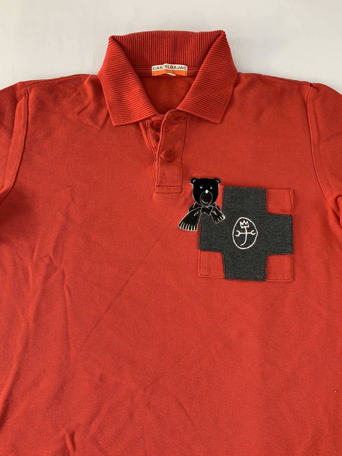 Jean Charles De Castelbajac 90s Jean Charles De Castelbajac Sport Red Longsleeve Polo Size M / US 6-8 / IT 42-44 - 2 Thumbnail