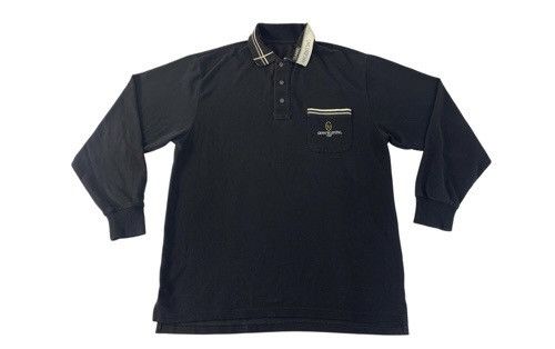 Gianni Valentino 90s Gianni Valentino Italy Single Pocket Longsleeve Polo Tee Size US M / EU 48-50 / 2 - 1 Thumbnail