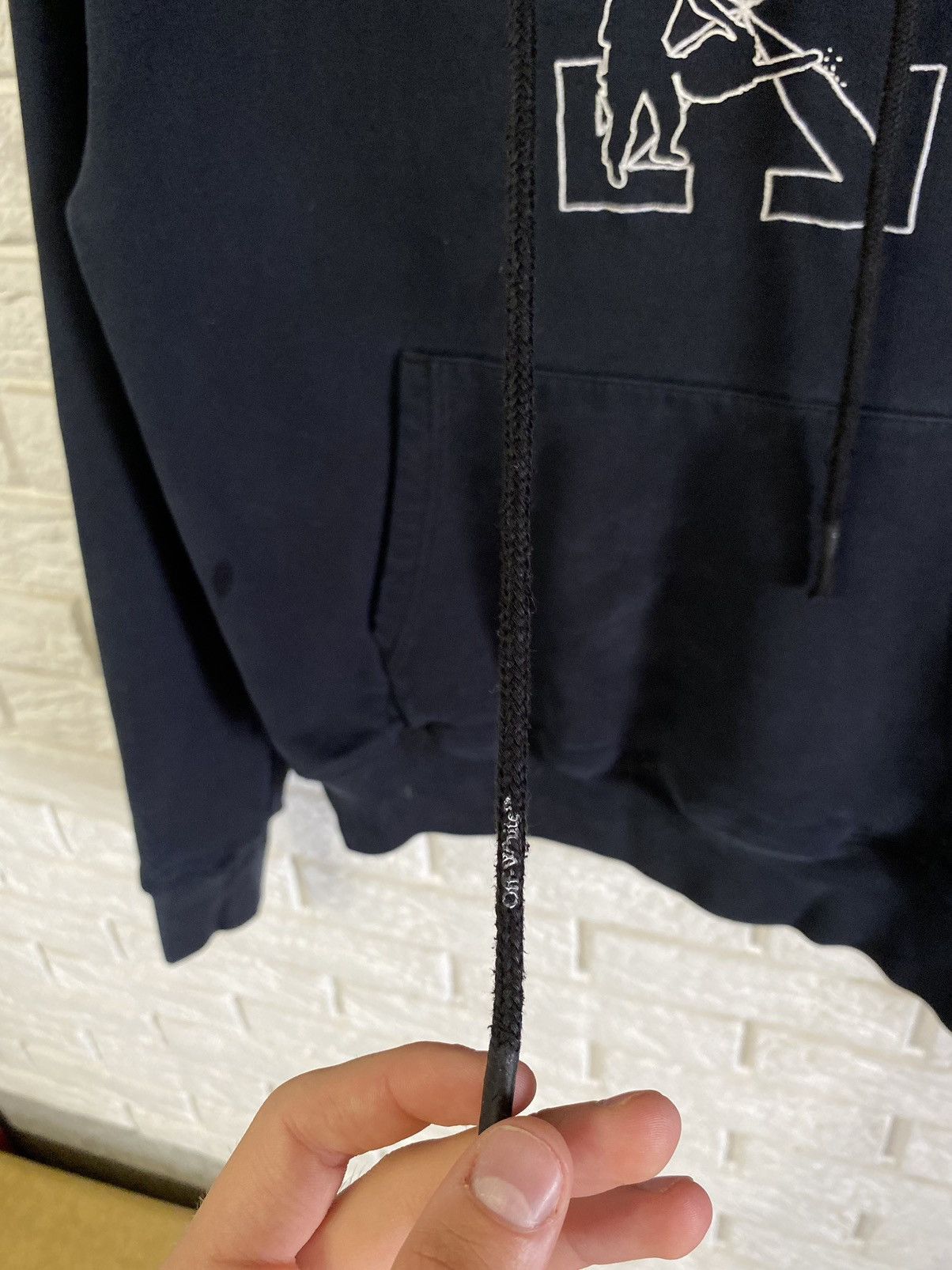 Off-White Off-White Off White Workers Logo Slim Hooded Sweat Black Size US S / EU 44-46 / 1 - 7 Thumbnail
