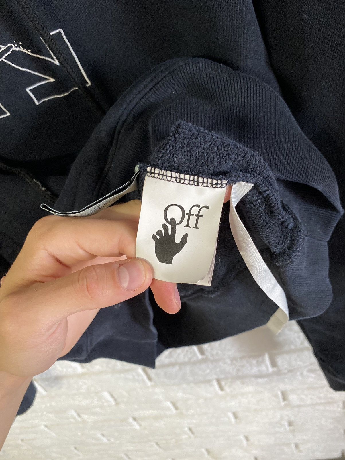 Off-White Off-White Off White Workers Logo Slim Hooded Sweat Black Size US S / EU 44-46 / 1 - 10 Thumbnail