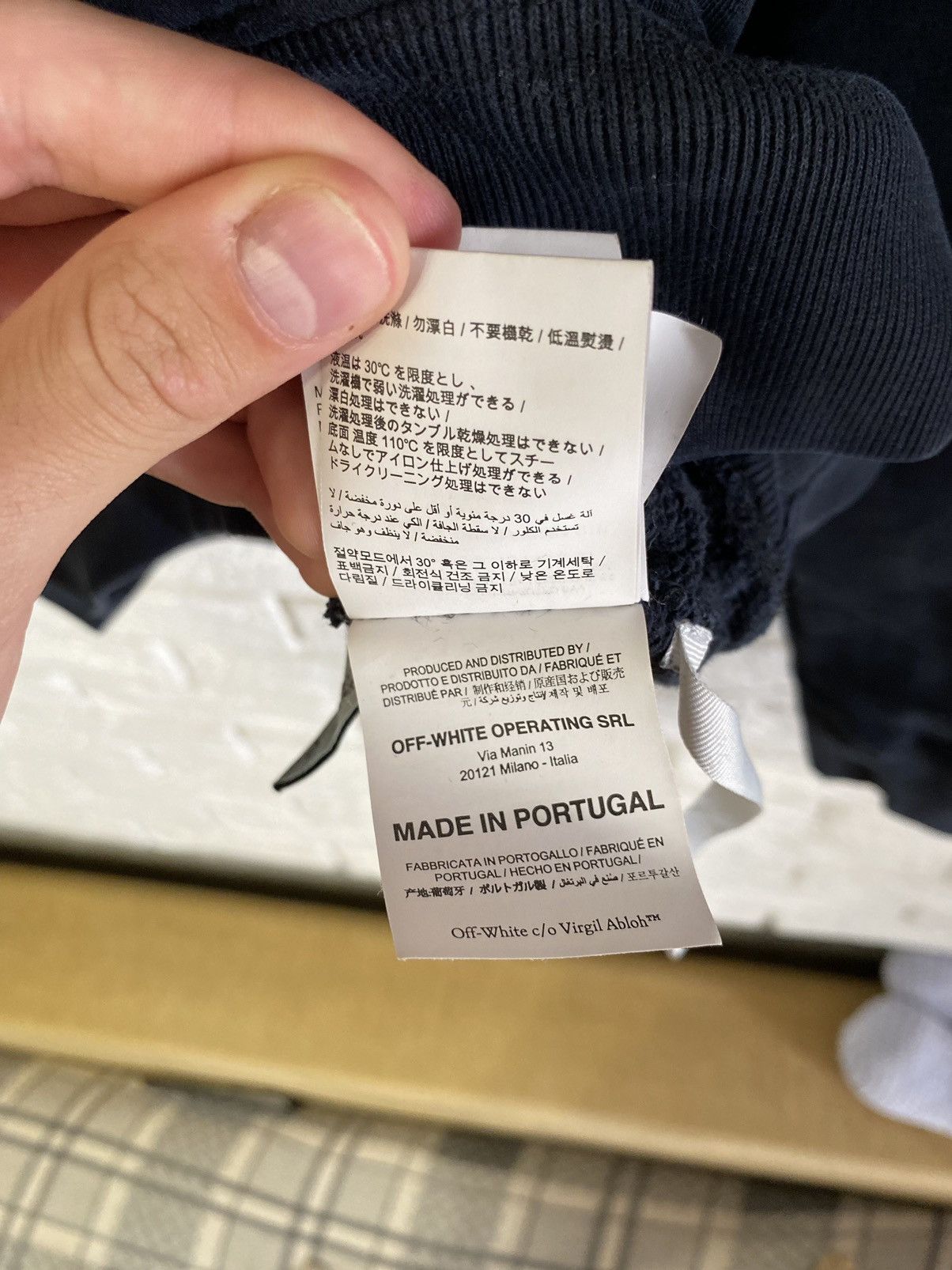 Off-White Off-White Off White Workers Logo Slim Hooded Sweat Black Size US S / EU 44-46 / 1 - 12 Thumbnail