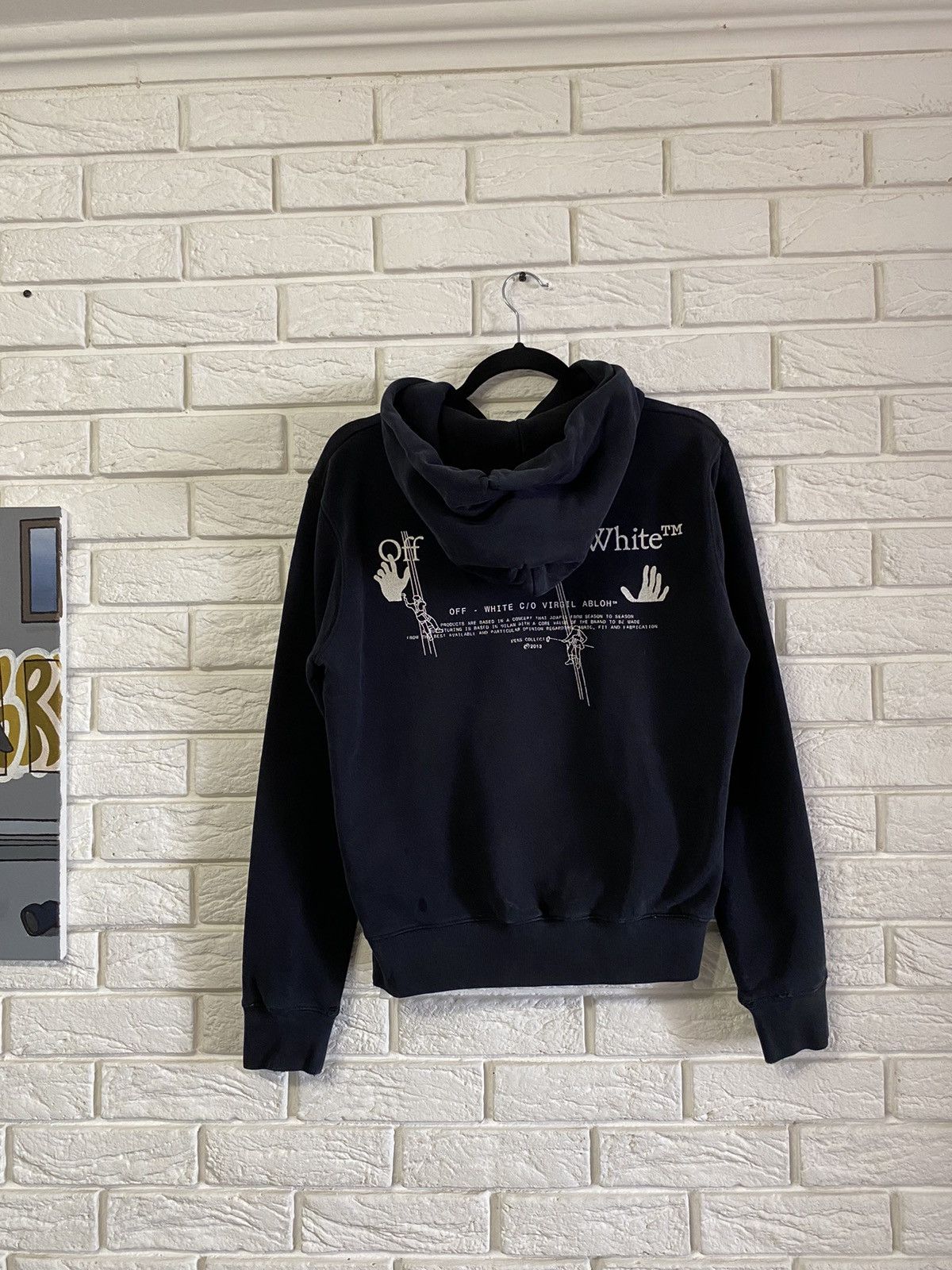 Off-White Off-White Off White Workers Logo Slim Hooded Sweat Black Size US S / EU 44-46 / 1 - 14 Thumbnail