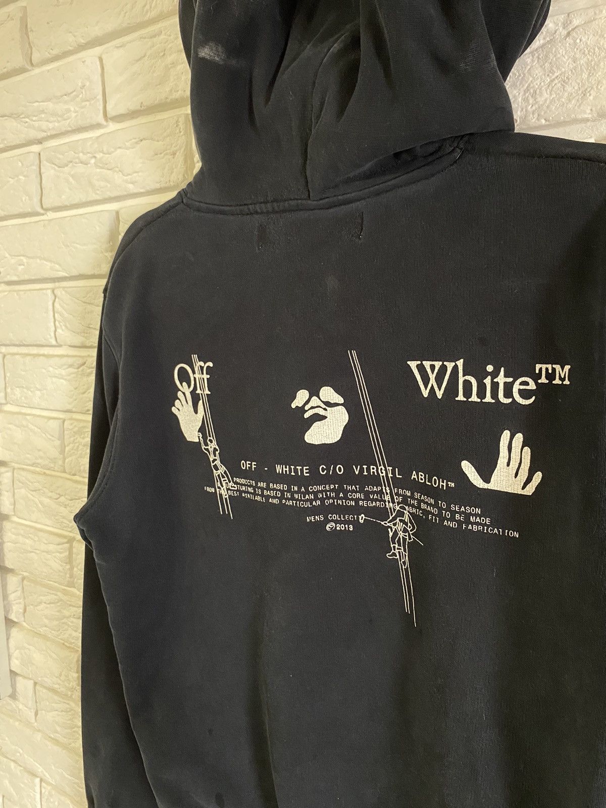 Off-White Off-White Off White Workers Logo Slim Hooded Sweat Black Size US S / EU 44-46 / 1 - 15 Thumbnail