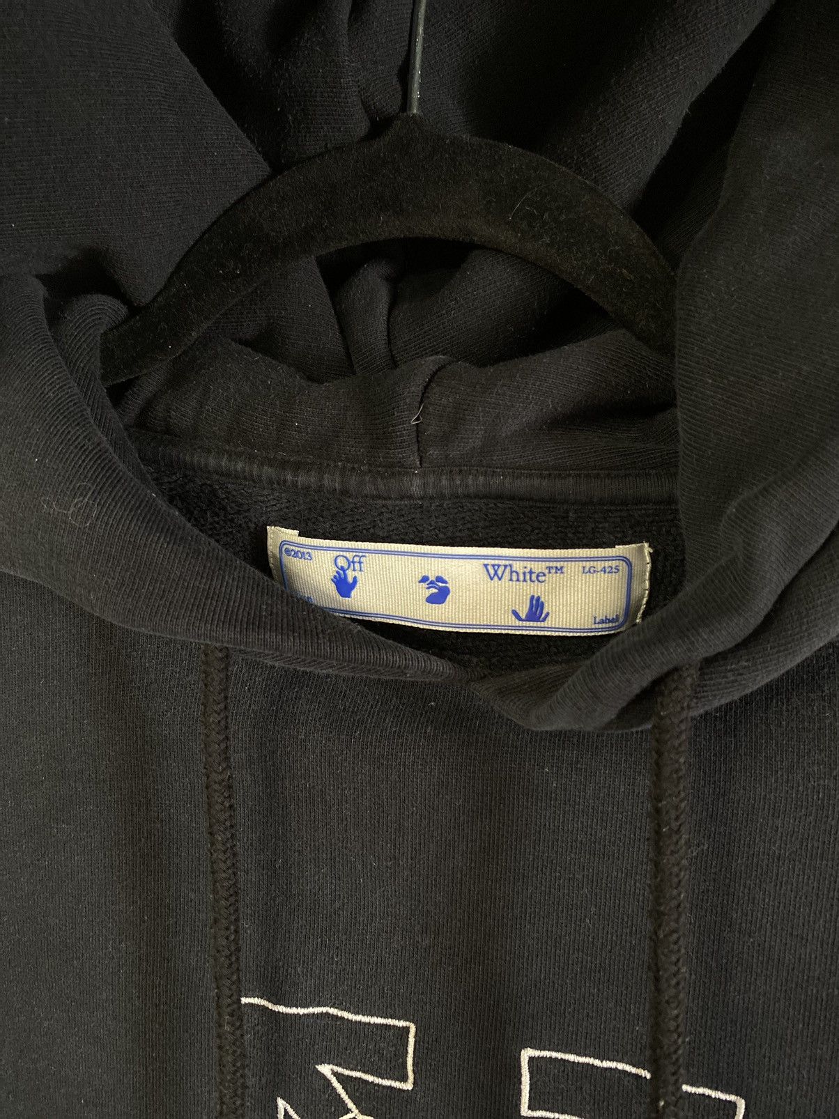 Off-White Off-White Off White Workers Logo Slim Hooded Sweat Black Size US S / EU 44-46 / 1 - 6 Thumbnail