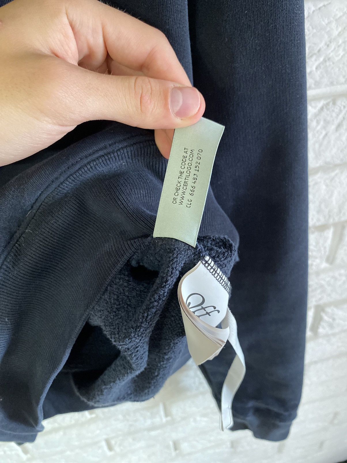 Off-White Off-White Off White Workers Logo Slim Hooded Sweat Black Size US S / EU 44-46 / 1 - 9 Thumbnail