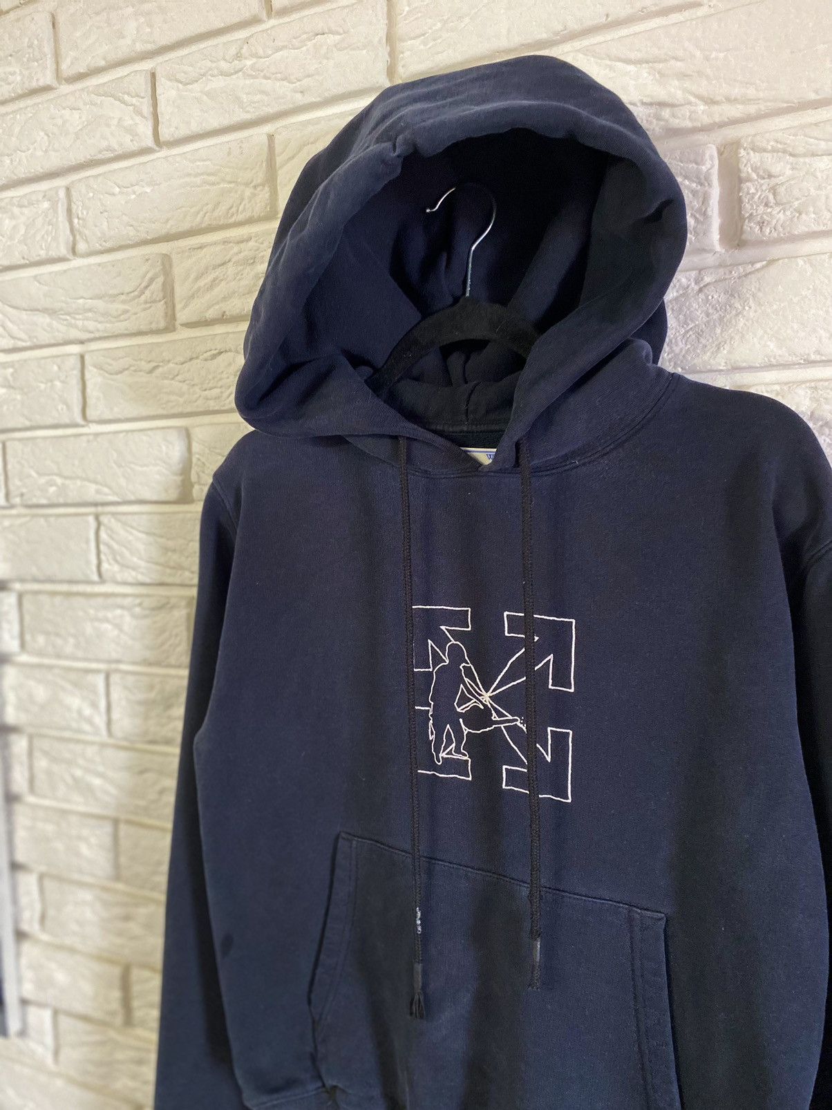 Off-White Off-White Off White Workers Logo Slim Hooded Sweat Black Size US S / EU 44-46 / 1 - 2 Thumbnail