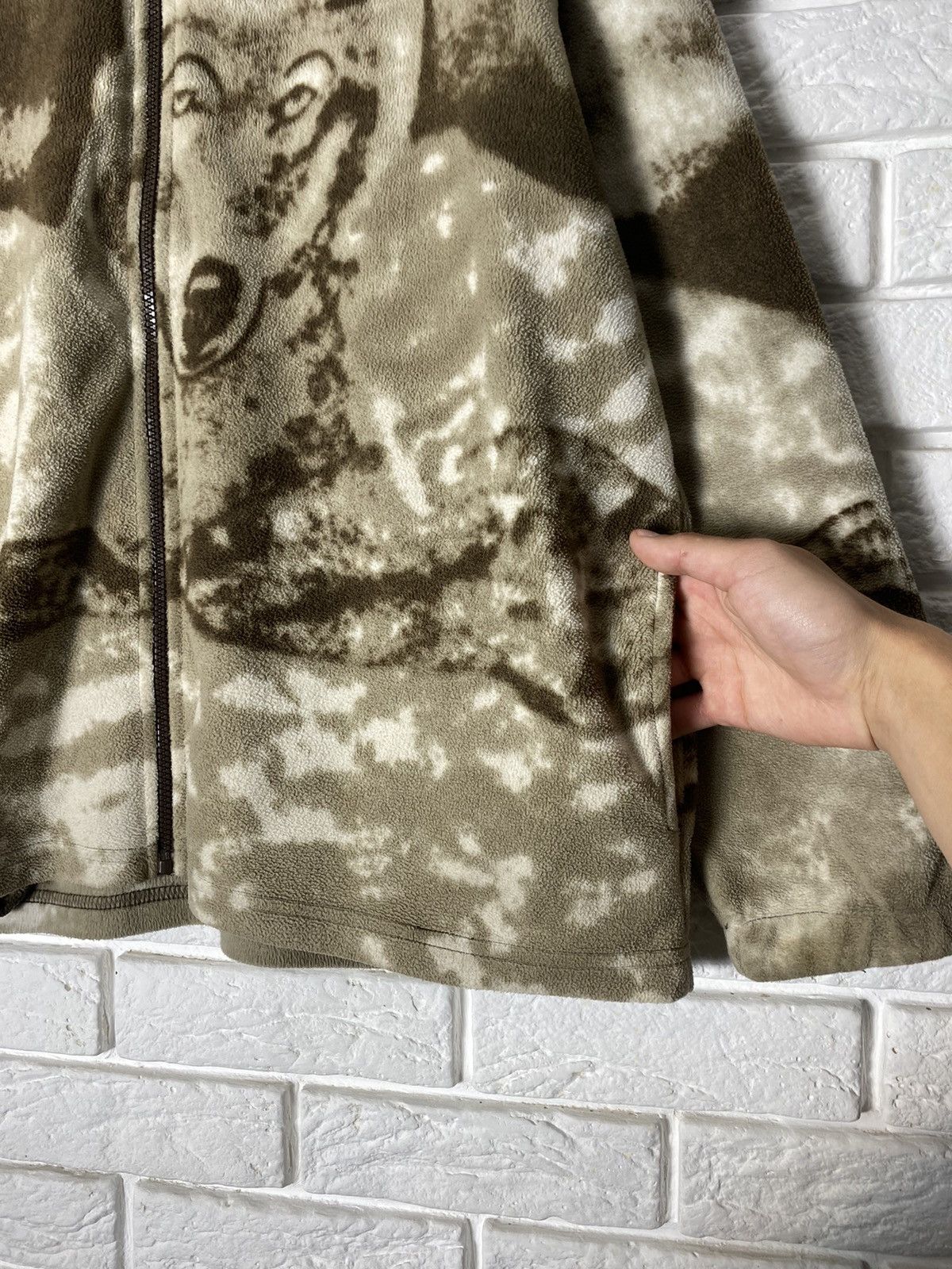 Vintage Vintage Wolf All Over Print Animal Printed Fleece Jacket L Size US L / EU 52-54 / 3 - 3 Thumbnail