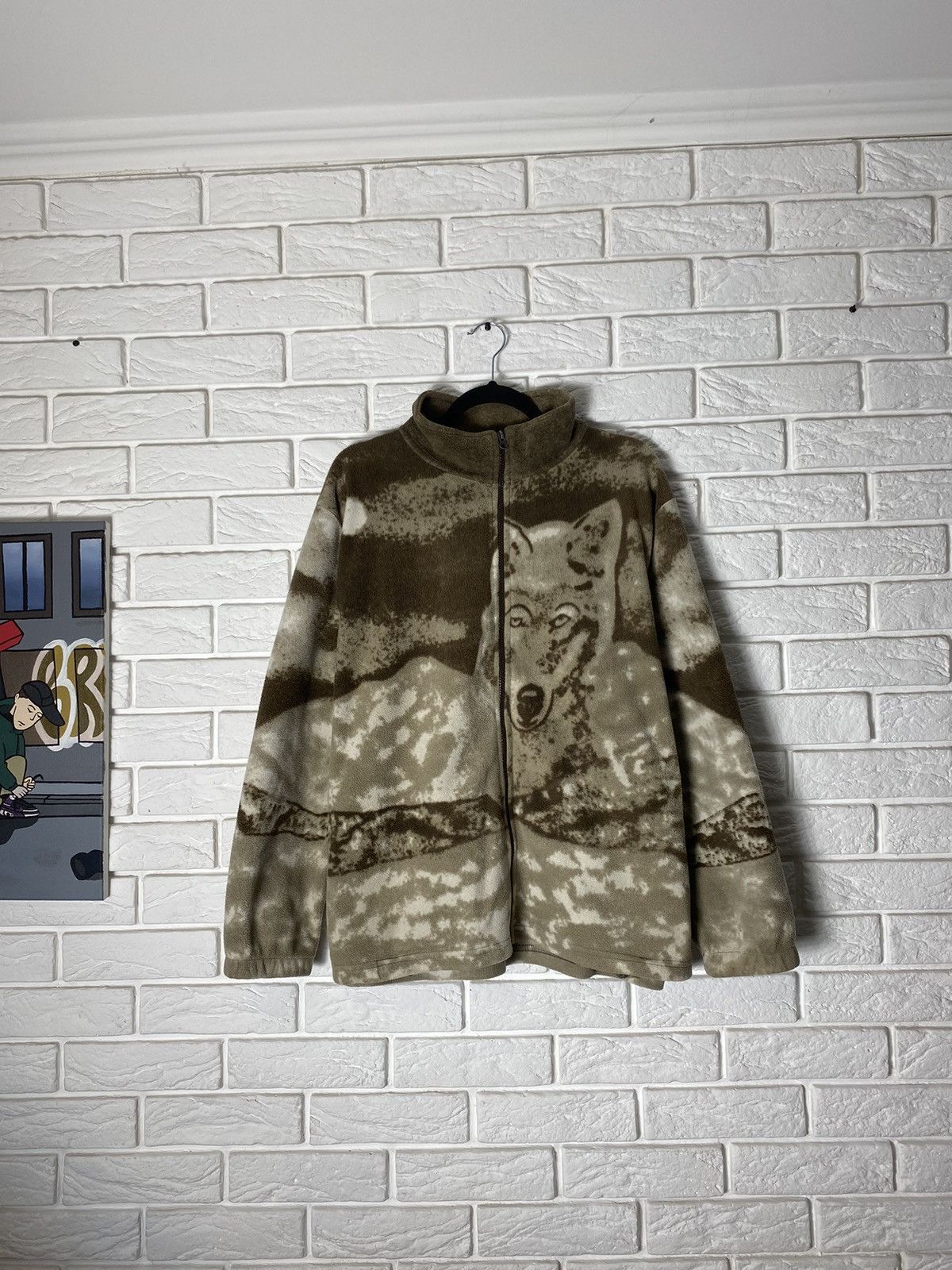 Vintage Vintage Wolf All Over Print Animal Printed Fleece Jacket L Size US L / EU 52-54 / 3 - 1 Thumbnail