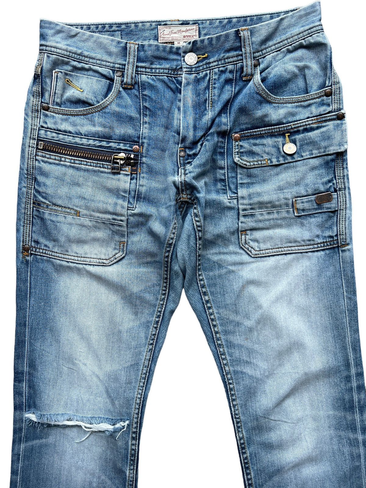 Avirex Avirex Distressed Denim Multipocket Jeans 32x31 Size US 32 / EU 48 - 4 Thumbnail