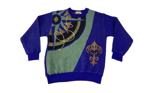 Japanese Brand 90s Uomo Kosugi Knitwear Big Compass Baroque Design Size US M / EU 48-50 / 2 - 1 Thumbnail