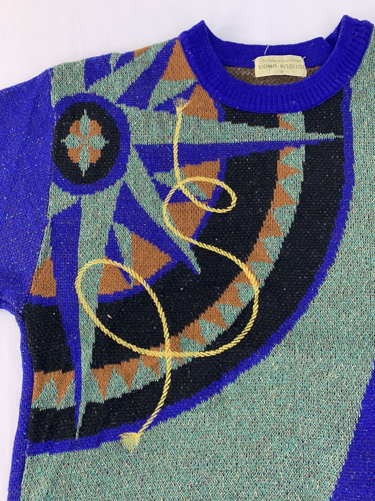 Japanese Brand 90s Uomo Kosugi Knitwear Big Compass Baroque Design Size US M / EU 48-50 / 2 - 4 Thumbnail