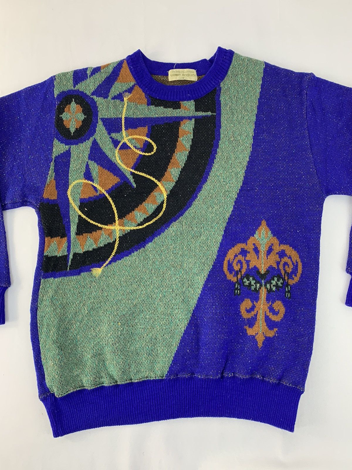 Japanese Brand 90s Uomo Kosugi Knitwear Big Compass Baroque Design Size US M / EU 48-50 / 2 - 2 Thumbnail