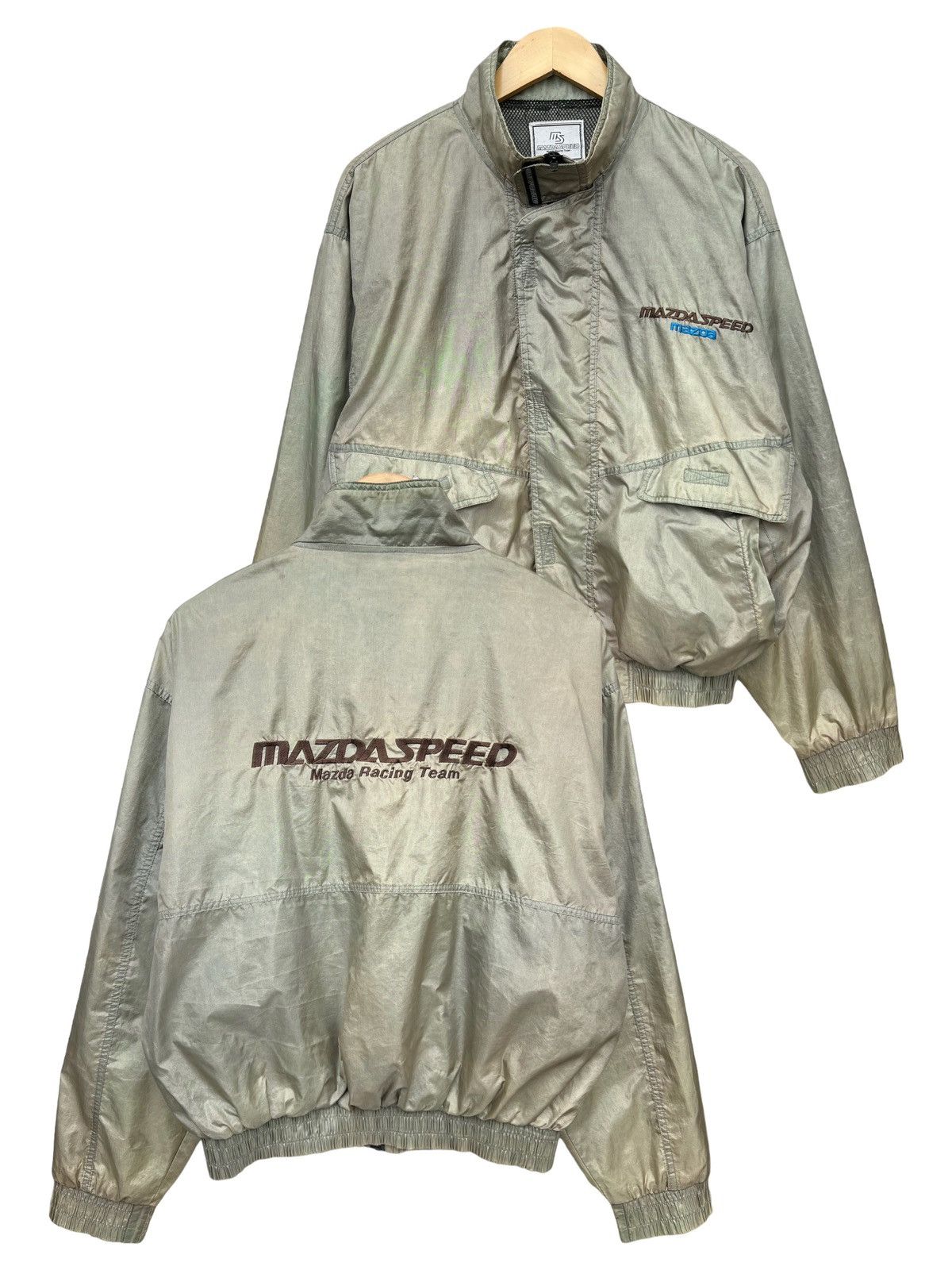 image of Gear For Sports x Racing Vintage 90's Mazda Speed Mazda Racing Team Zip Up Jackets L in Dark Gold (