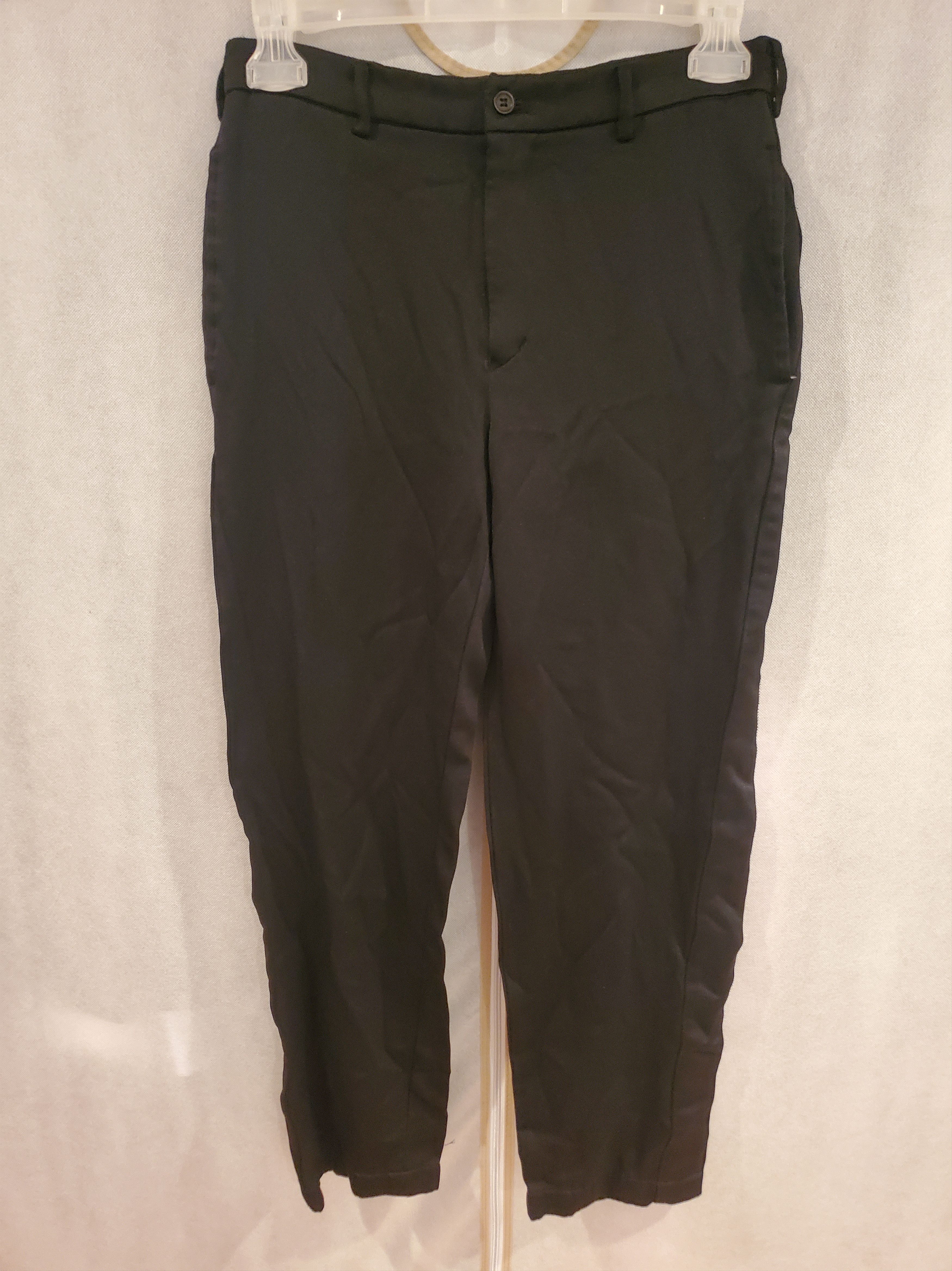 image of Comme Des Garcons Black Cropped Pants With Side Stripe in Black, Men's (Size 30)