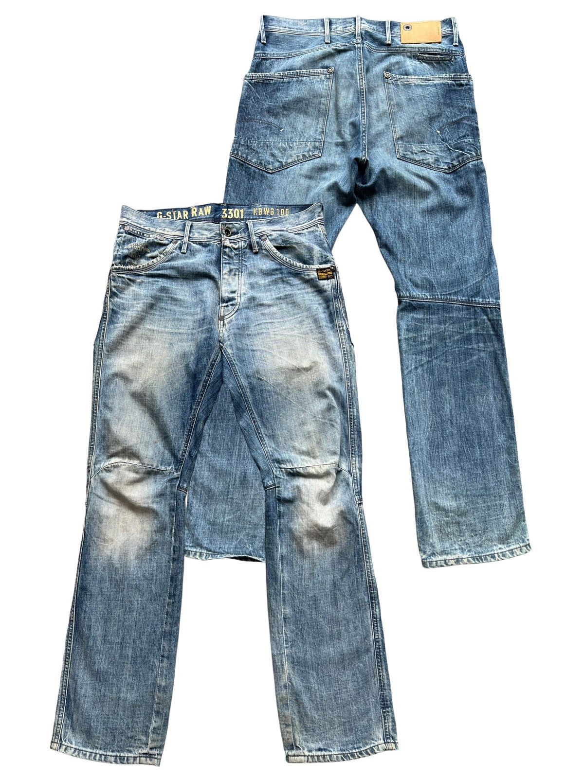 G-Star G-Star Raw Denim Jeans G star Distressed Jeans 35x33 Size US 33 - 1 Thumbnail