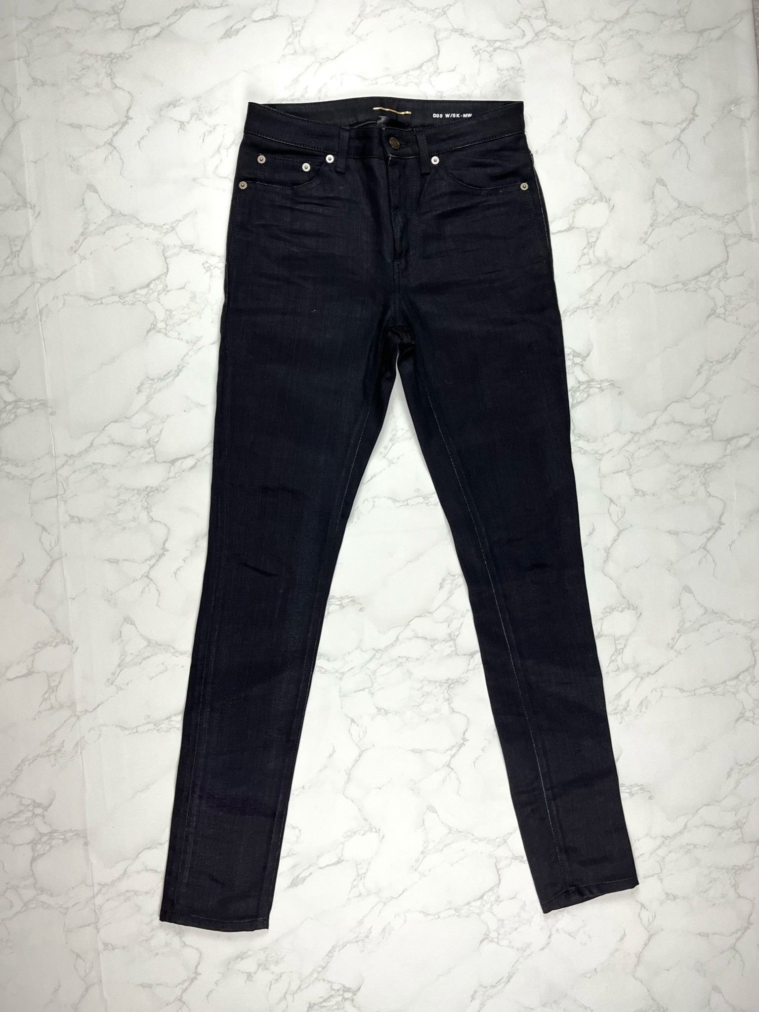 image of Saint Laurent Paris Saint Laurent D05 Skinny Stretch Jeans in Black, Women's (Size 27)