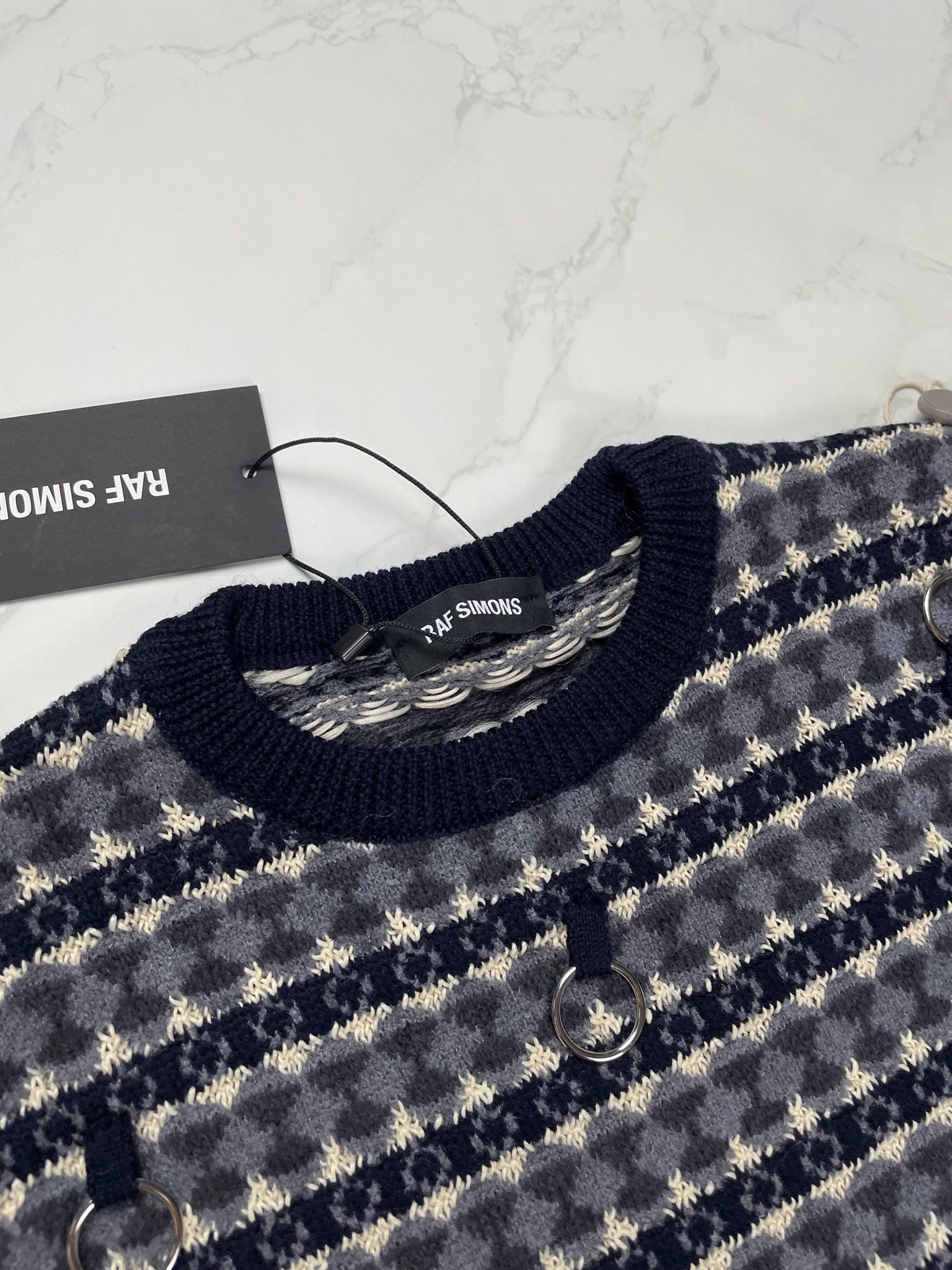 Raf Simons 🔥65% OFF🔥 [SALE] Raf Simons Jacquard Rings Tight Sweater Size US S / EU 44-46 / 1 - 8 Thumbnail