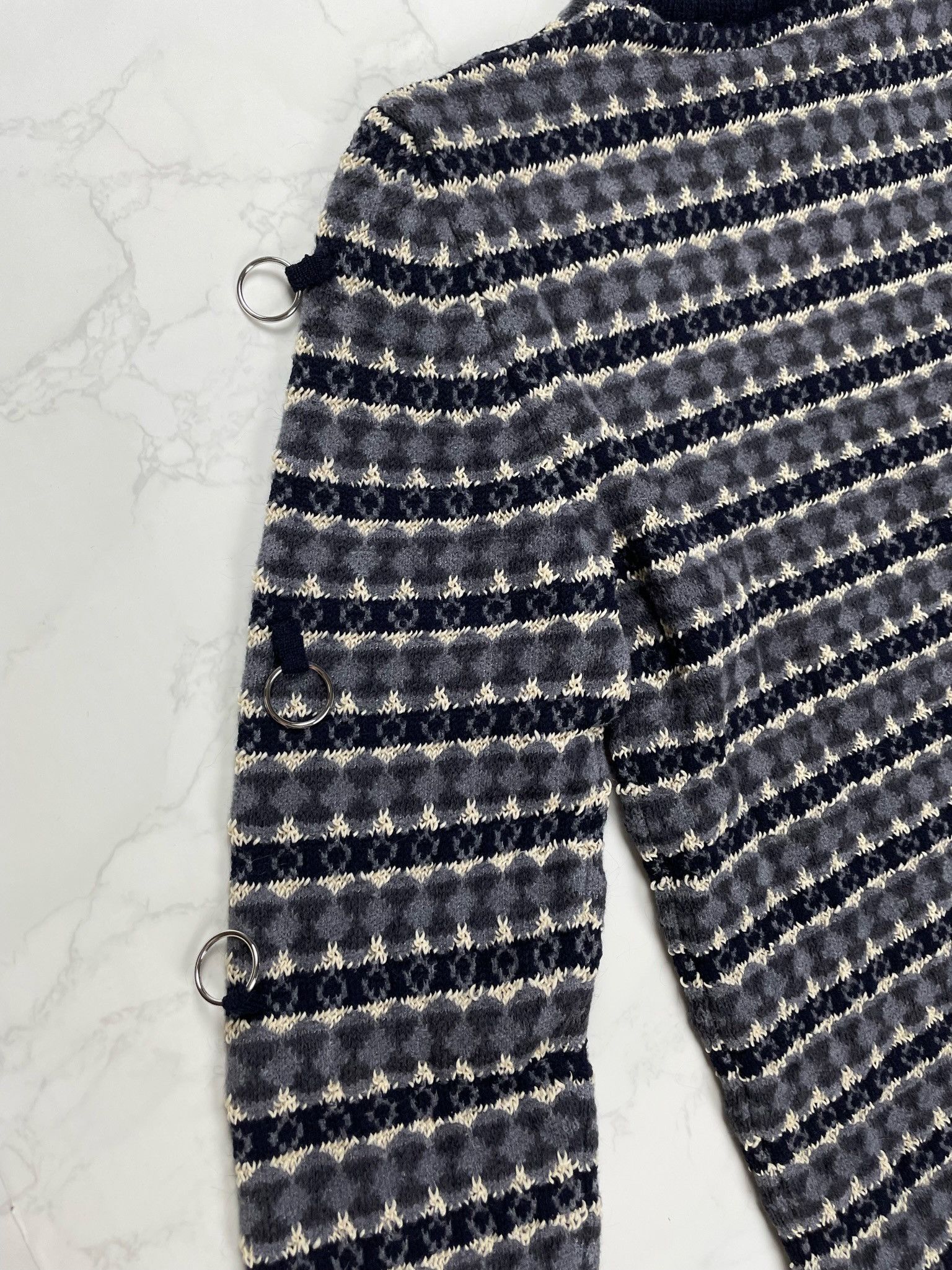 Raf Simons 🔥65% OFF🔥 [SALE] Raf Simons Jacquard Rings Tight Sweater Size US S / EU 44-46 / 1 - 13 Thumbnail
