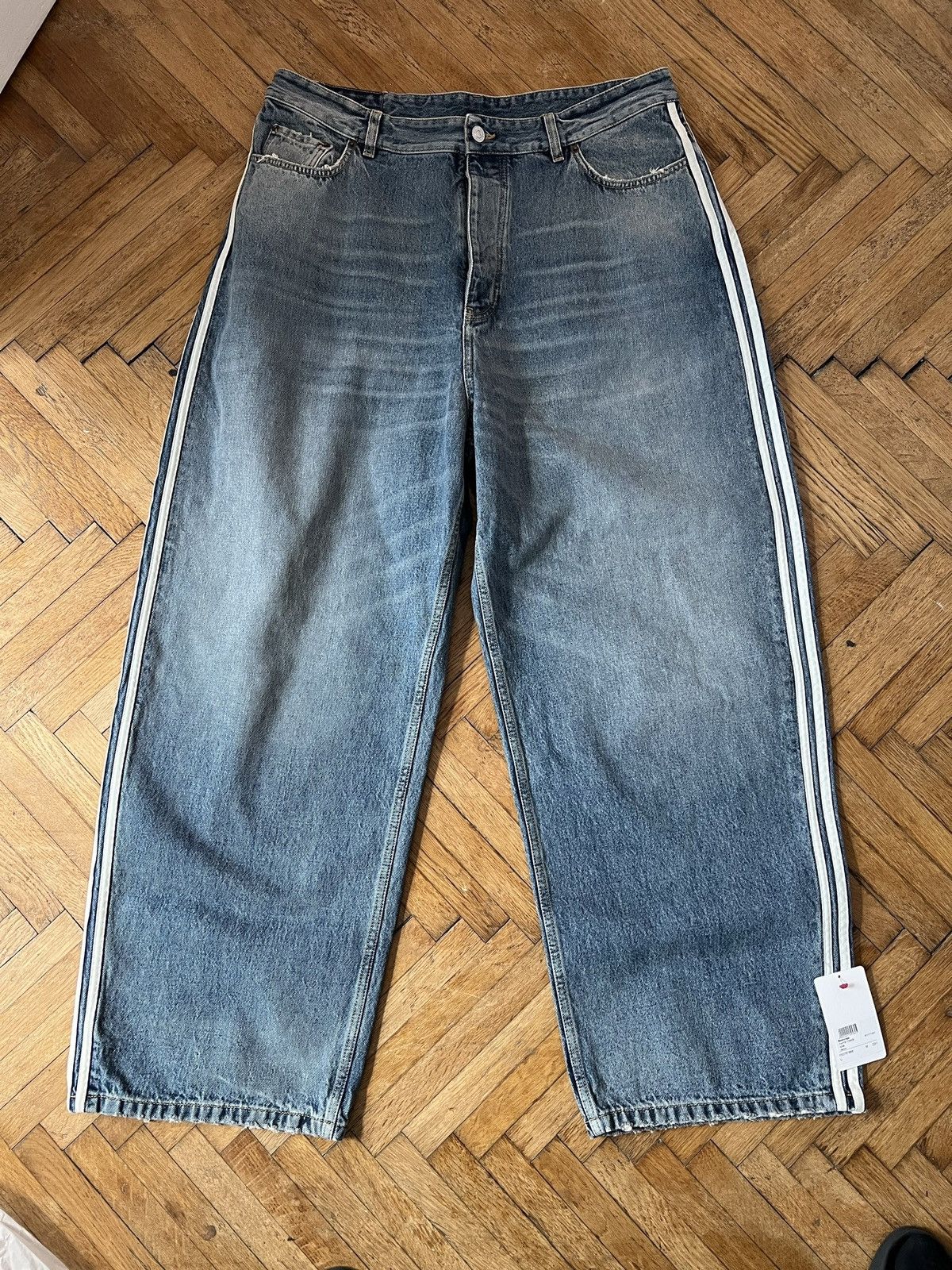 Adidas × Balenciaga *RARE* Balenciaga X Adidas jeans light wash Size US 34 / EU 50 - 1 Thumbnail