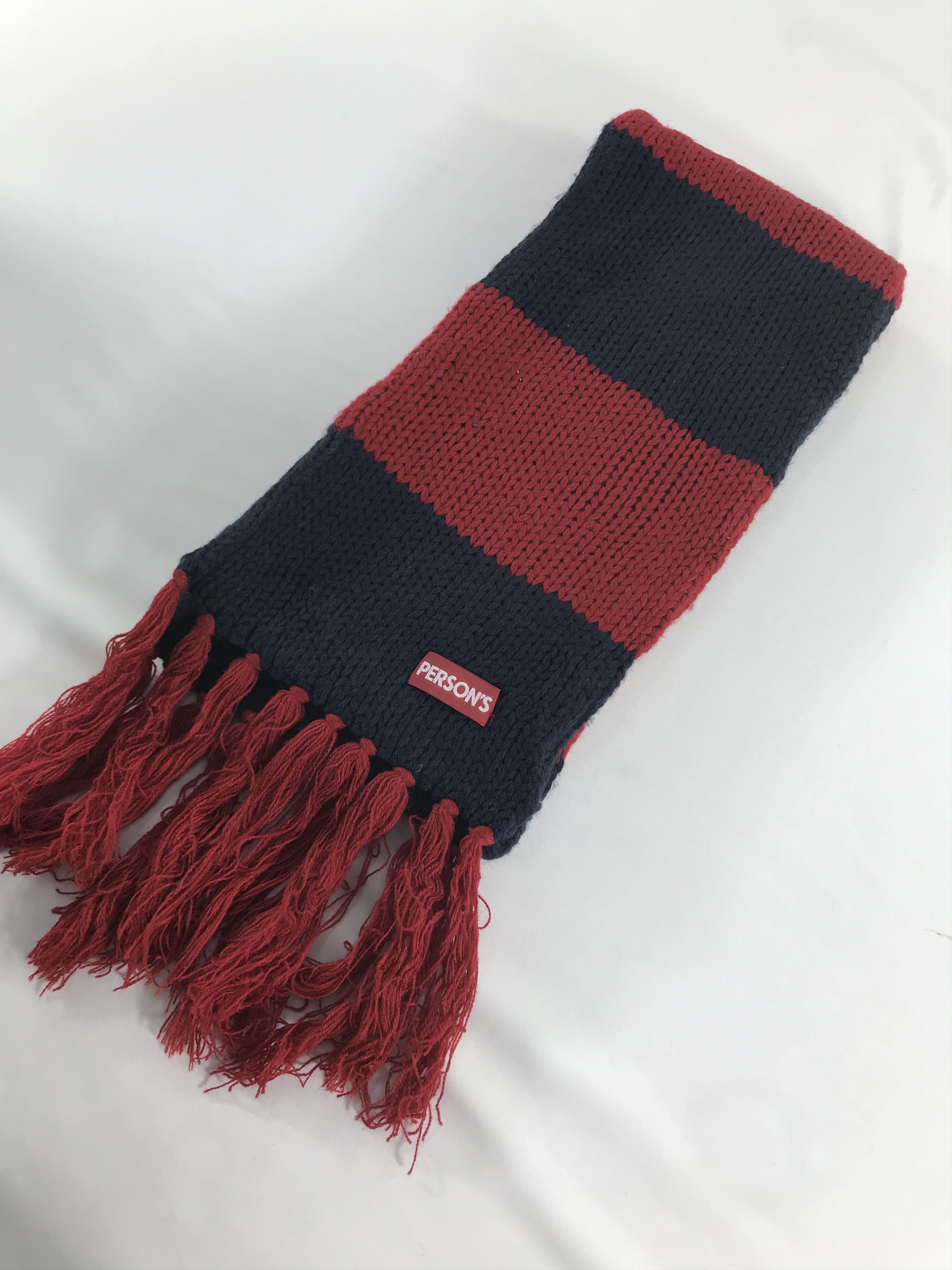 PERSON'S Persons Striped Knit Wool Scarf Muffler V203 Size ONE SIZE - 2 Thumbnail