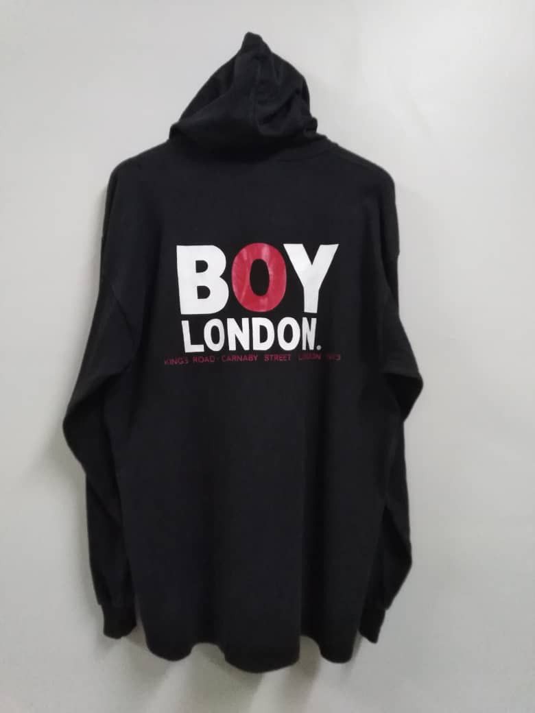 Boy London Vintage Made In USA Faded Black Big Logo Boy London Hoodies Size US L / EU 52-54 / 3 - 5 Thumbnail