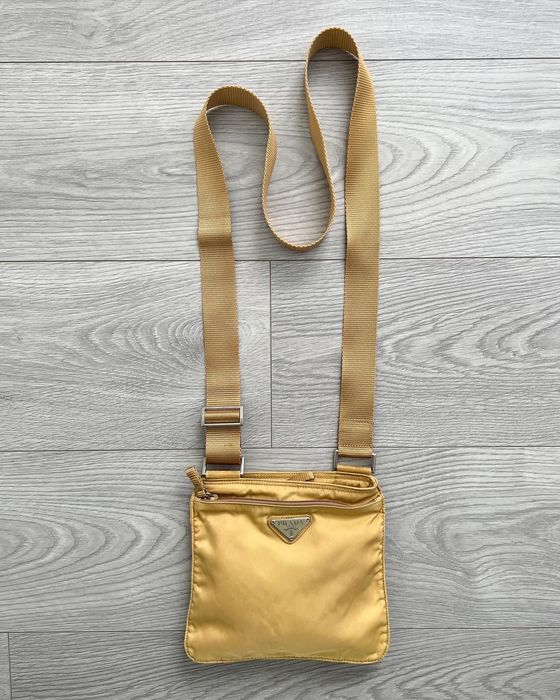 Prada Prada Vela Nylon Metal Logo Crossbody Bag in Honey Brown Grailed
