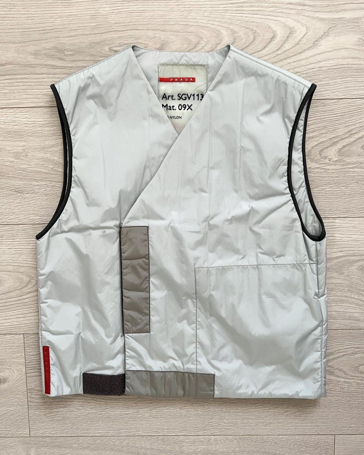 image of Prada Sport Ss1999 Technical Nylon Padded Utility Vest in Grey, Men's (Size Small)