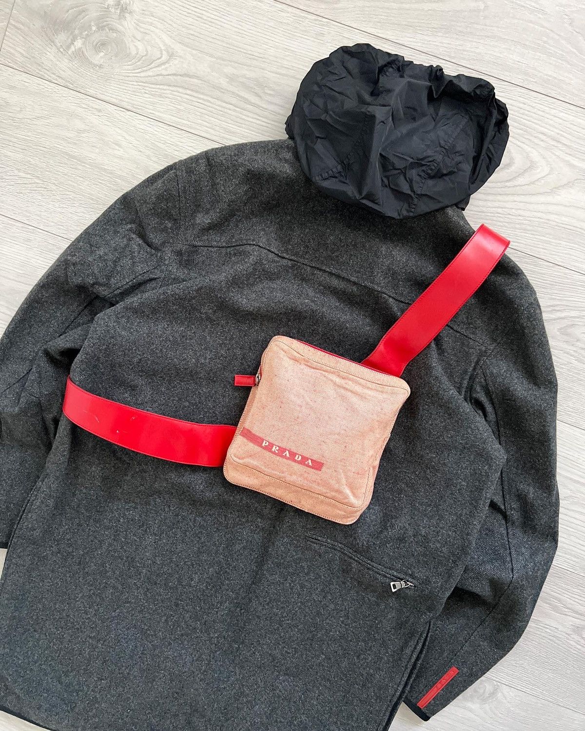 image of Prada Ss1999 Runway Speckled Technical Body Bag, Men's