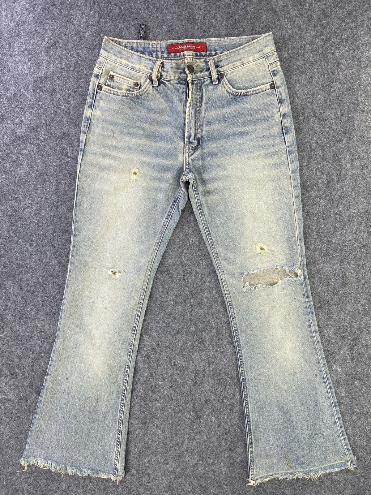 G Jon Distressed Jeans Flare Denim - J945