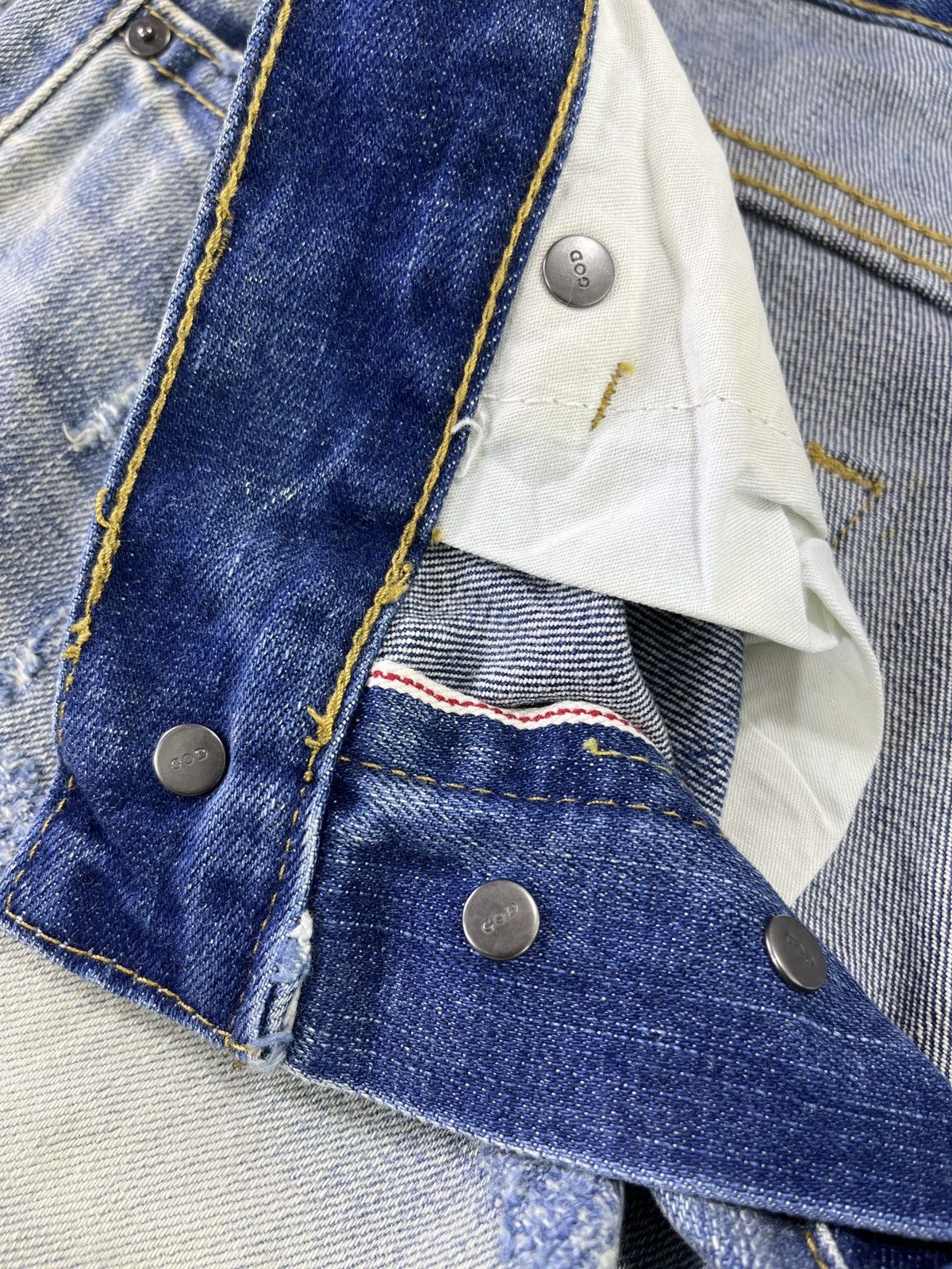 Japanese Brand × Vintage Fear Of God Selvedge Edge Jeans Distressed Denim - J862 Size US 32 / EU 48 - 8 Thumbnail