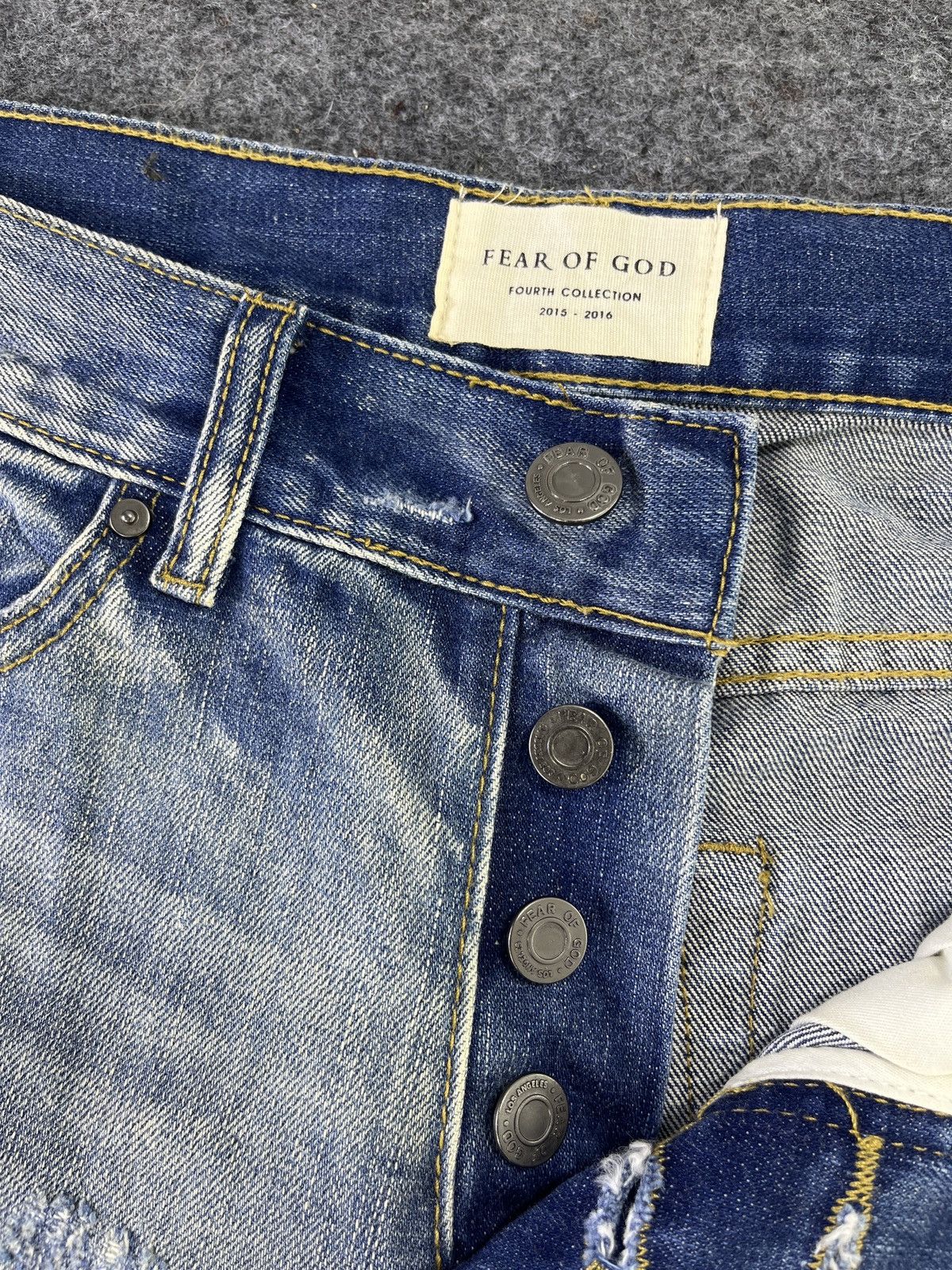 Japanese Brand × Vintage Fear Of God Selvedge Edge Jeans Distressed Denim - J862 Size US 32 / EU 48 - 6 Thumbnail