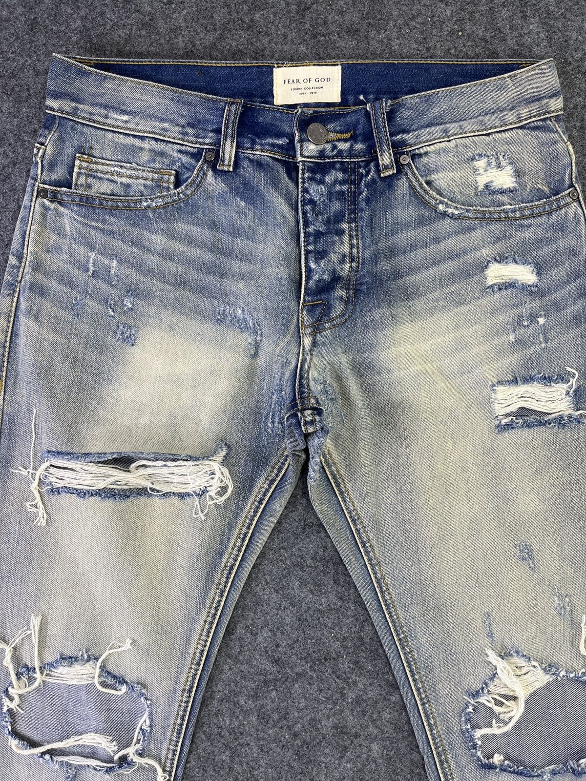 Japanese Brand × Vintage Fear Of God Selvedge Edge Jeans Distressed Denim - J862 Size US 32 / EU 48 - 3 Thumbnail