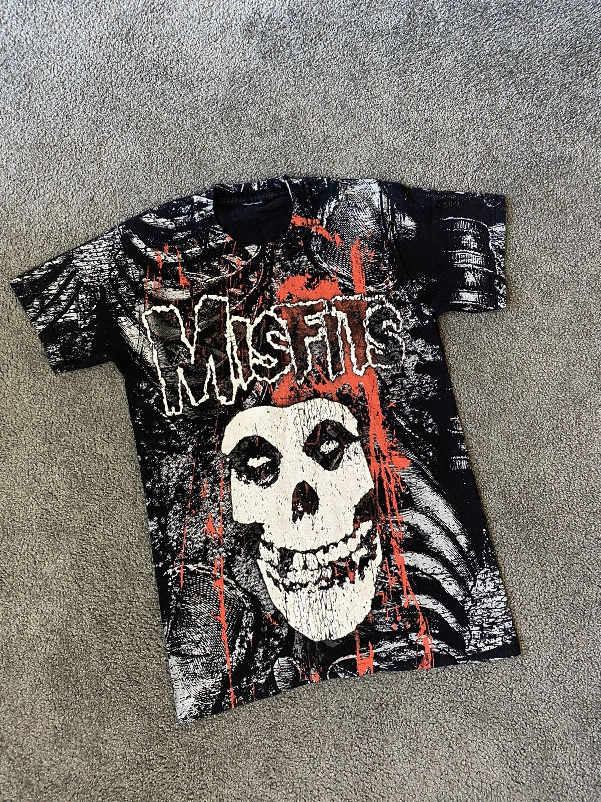 T-Shirt Full Print Misfits Vintage 90s RARE